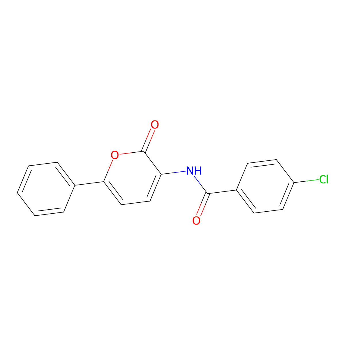 4-chloro-N-(2-oxo-6-phenyl-2H-pyran-3-yl)benzenecarboxamide molecular structure, CAS 478043-23-1