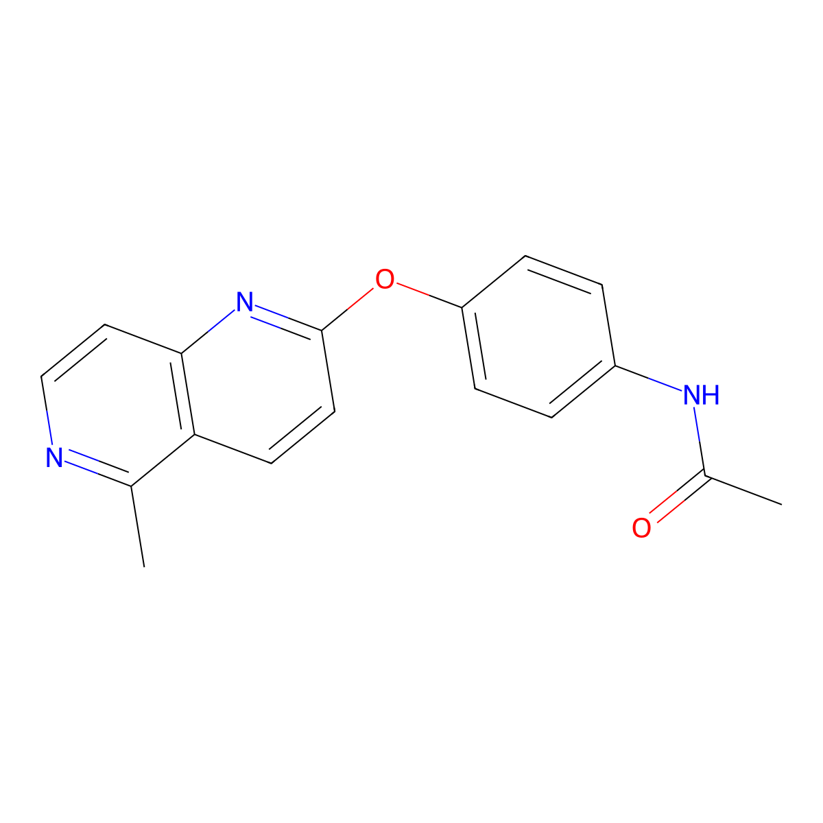 N-{4-[(5-methyl[1,6]naphthyridin-2-yl)oxy]phenyl}acetamide molecular structure, CAS 478043-25-3
