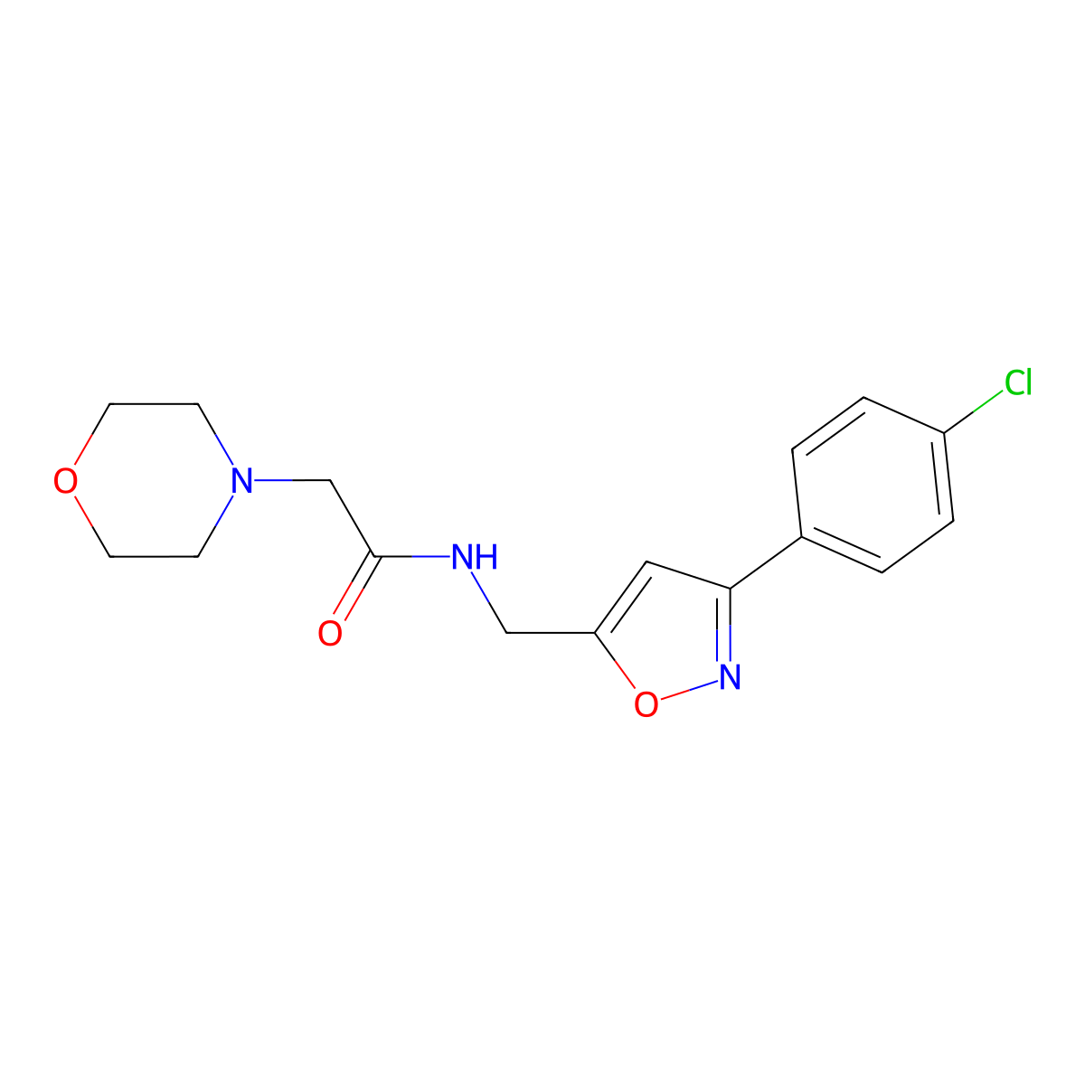 N-{[3-(4-chlorophenyl)-5-isoxazolyl]methyl}-2-morpholinoacetamide molecular structure, CAS 478043-47-9