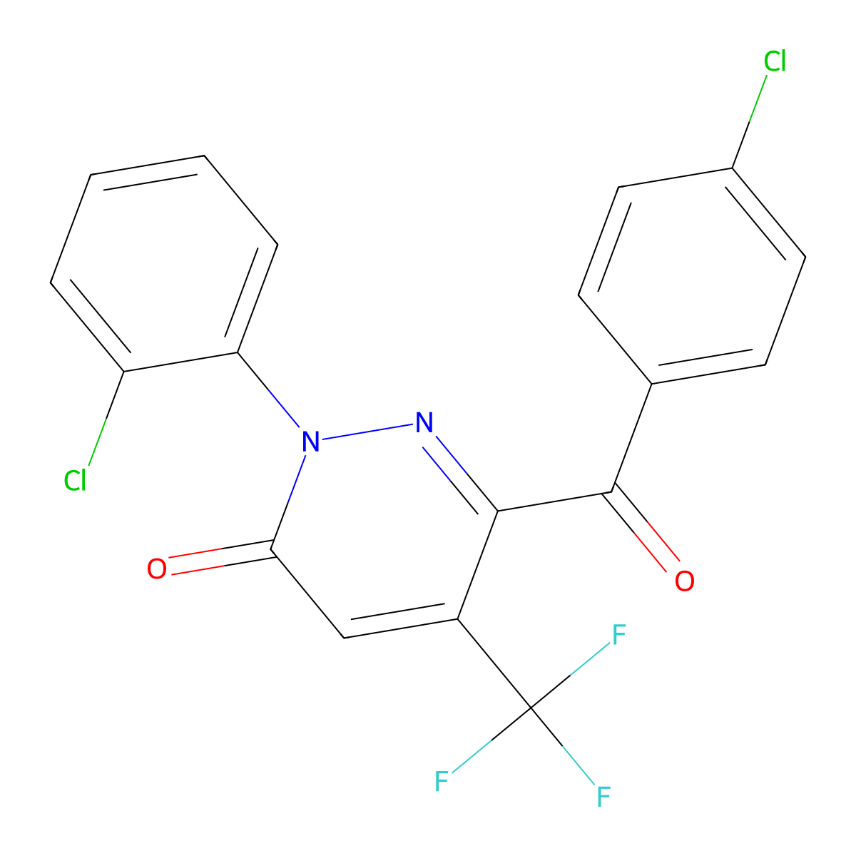 6-(4-chlorobenzoyl)-2-(2-chlorophenyl)-5-(trifluoromethyl)-3(2H)-pyridazinone molecular structure, CAS 478043-58-2