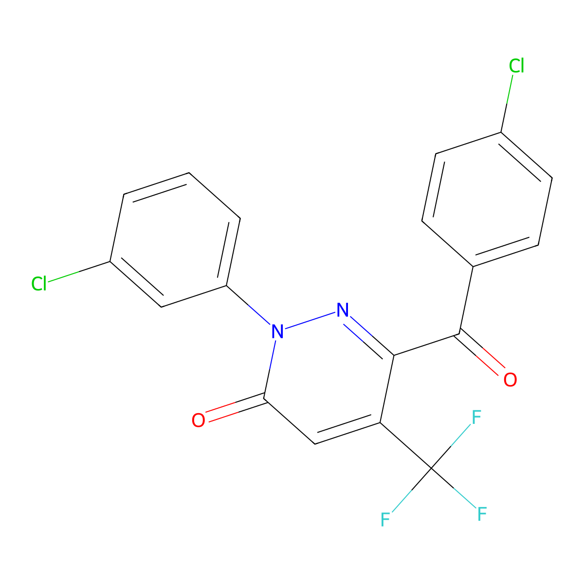 6-(4-Chlorobenzoyl)-2-(3-chlorophenyl)-5-(trifluoromethyl)pyridazin-3-one molecular structure, CAS 478043-59-3