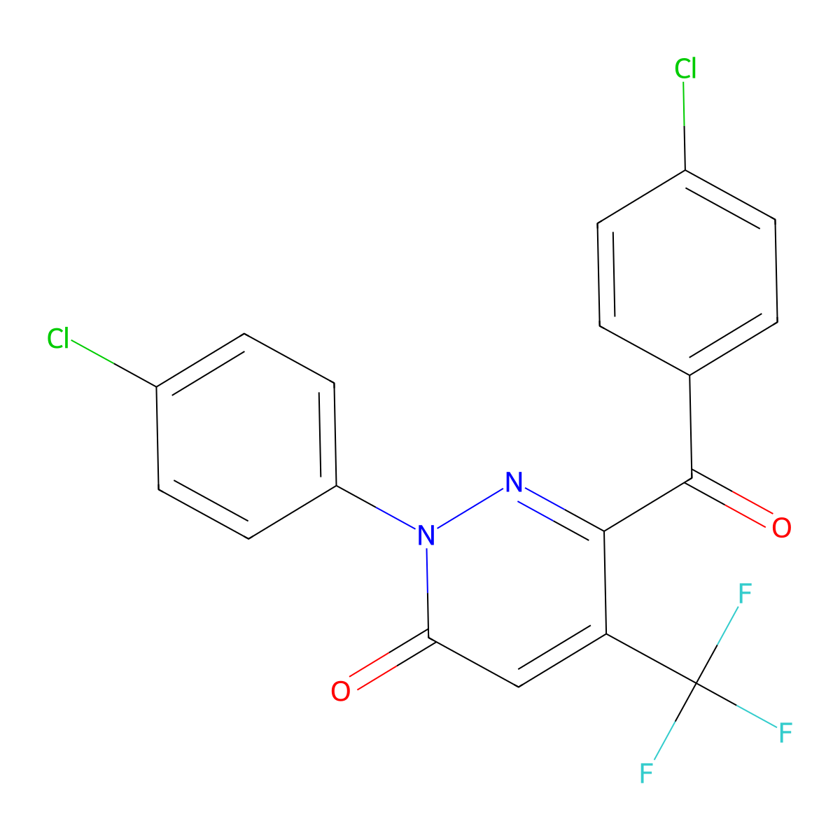 6-(4-Chlorobenzoyl)-2-(4-chlorophenyl)-5-(trifluoromethyl)pyridazin-3-one molecular structure, CAS 478043-60-6