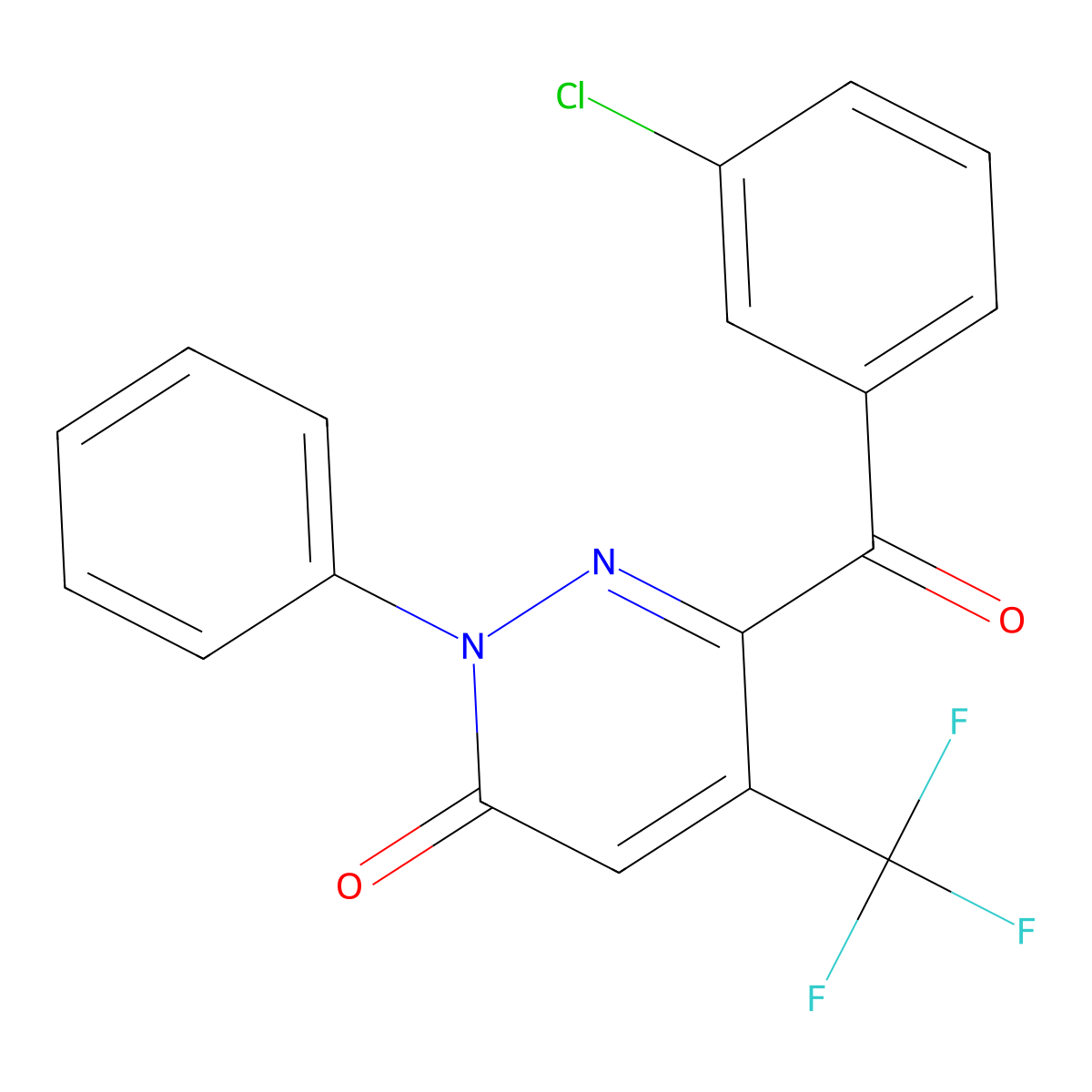 6-(3-chlorobenzoyl)-2-phenyl-5-(trifluoromethyl)-3(2H)-pyridazinone molecular structure, CAS 478043-61-7
