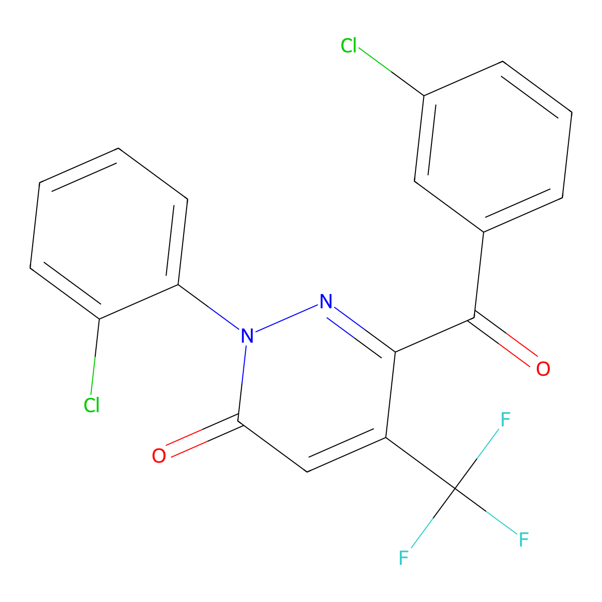 6-(3-Chlorobenzoyl)-2-(2-chlorophenyl)-5-(trifluoromethyl)pyridazin-3-one molecular structure, CAS 478043-62-8