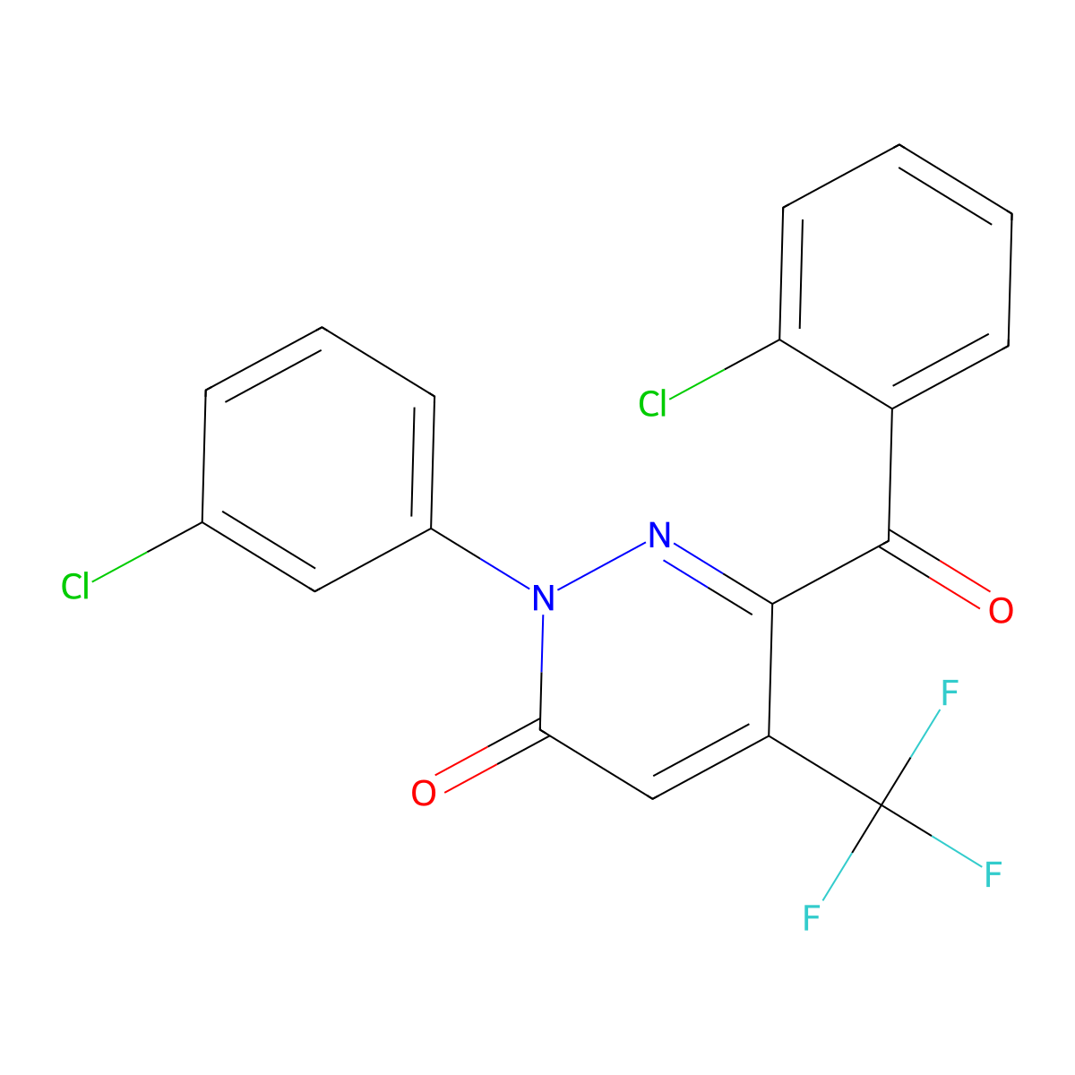6-(2-Chlorobenzoyl)-2-(3-chlorophenyl)-5-(trifluoromethyl)pyridazin-3-one molecular structure, CAS 478043-63-9