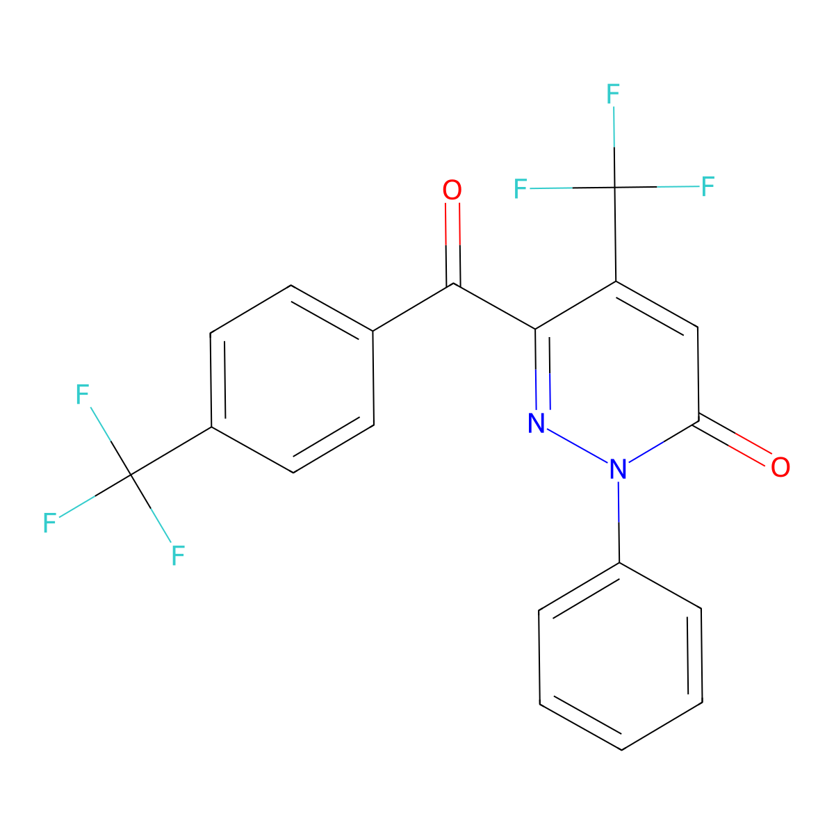 2-Phenyl-5-(trifluoromethyl)-6-[4-(trifluoromethyl)benzoyl]pyridazin-3-one molecular structure, CAS 478043-64-0