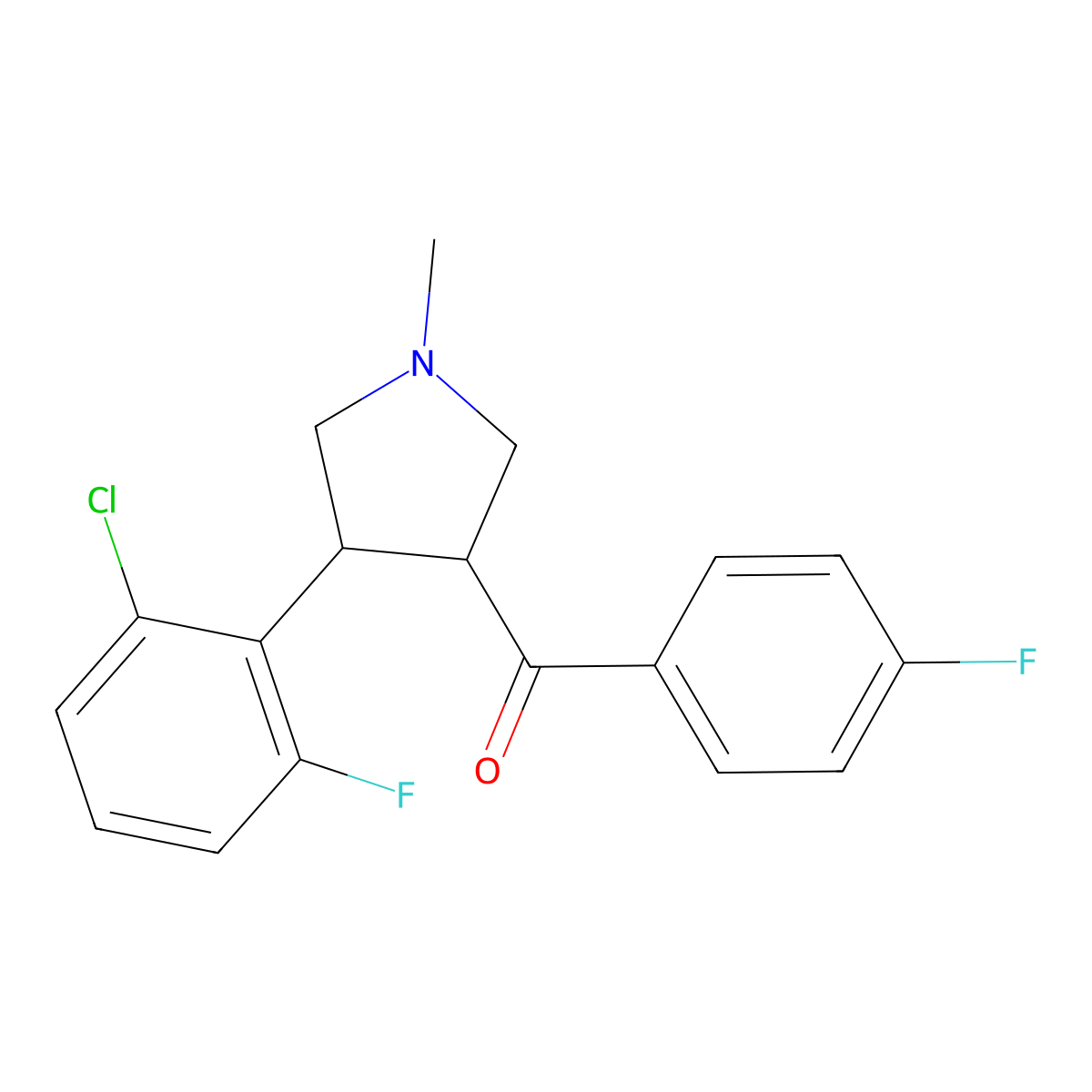[4-(2-chloro-6-fluorophenyl)-1-methyltetrahydro-1H-pyrrol-3-yl](4-fluorophenyl)methanone molecular structure, CAS 478043-70-8