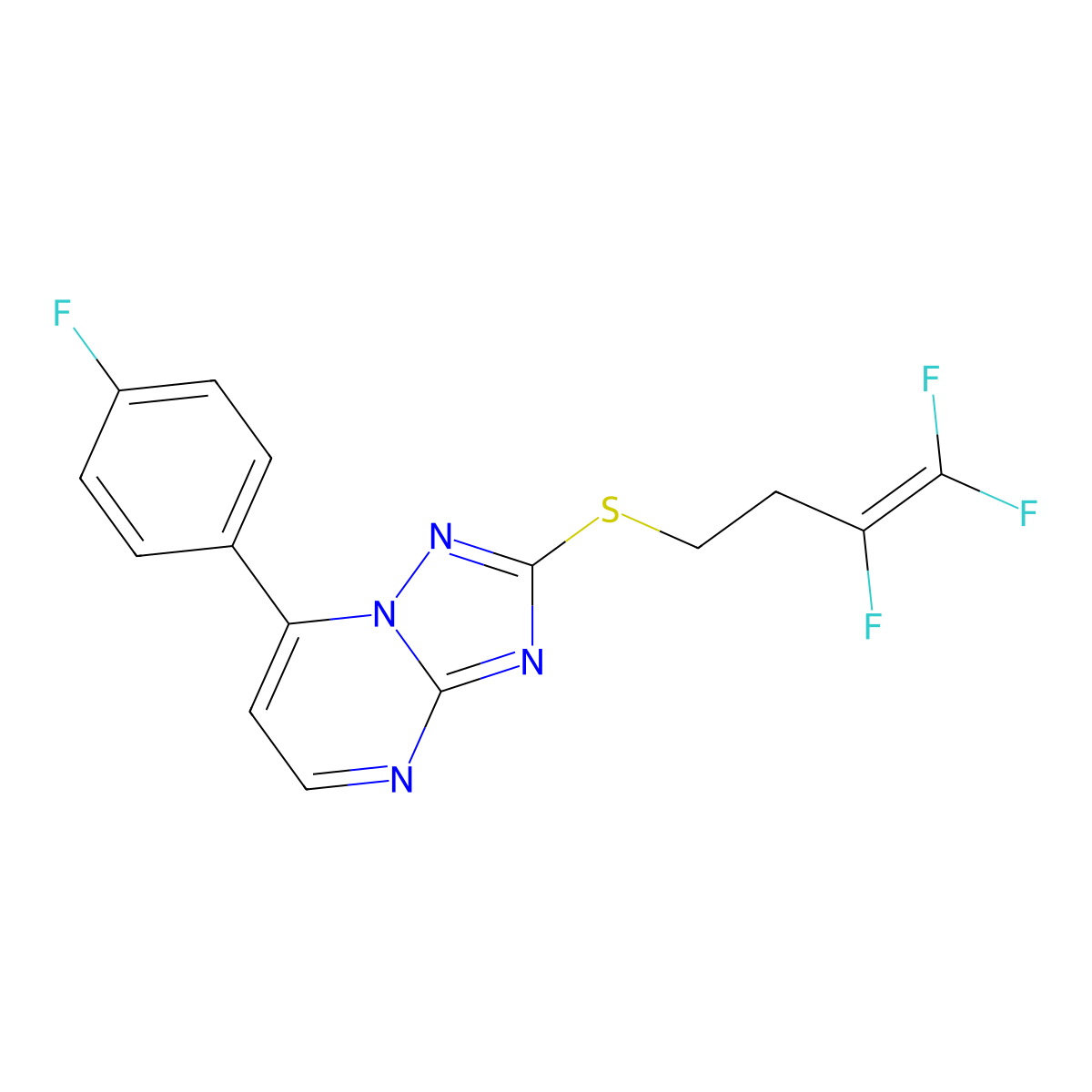 7-(4-Fluorophenyl)[1,2,4]triazolo[1,5-a]pyrimidin-2-yl 3,4,4-trifluoro-3-butenyl sulfide molecular structure, CAS 478043-72-0