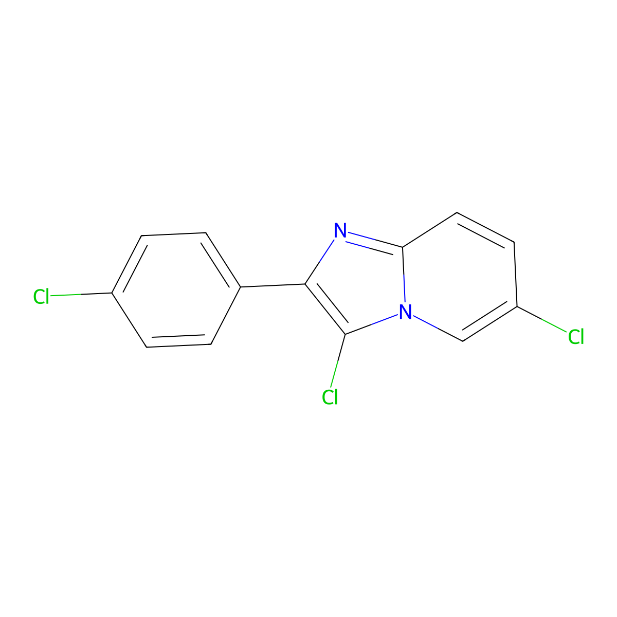 3,6-Dichloro-2-(4-chlorophenyl)imidazo[1,2-a]pyridine molecular structure, CAS 478043-75-3