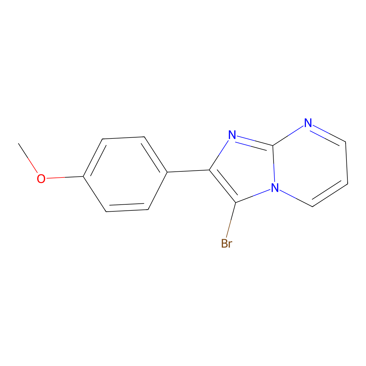 3-Bromo-2-(4-methoxyphenyl)imidazo[1,2-a]pyrimidine molecular structure, CAS 478043-89-9