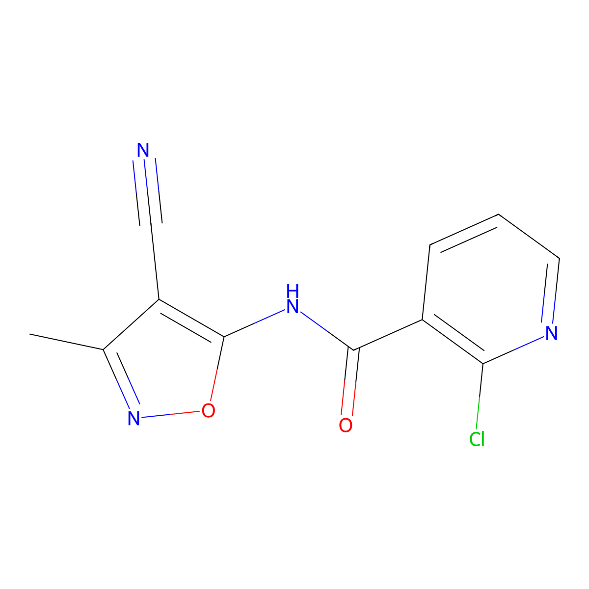 2-Chloro-N-(4-cyano-3-methylisoxazol-5-YL)nicotinamide molecular structure, CAS 478043-92-4
