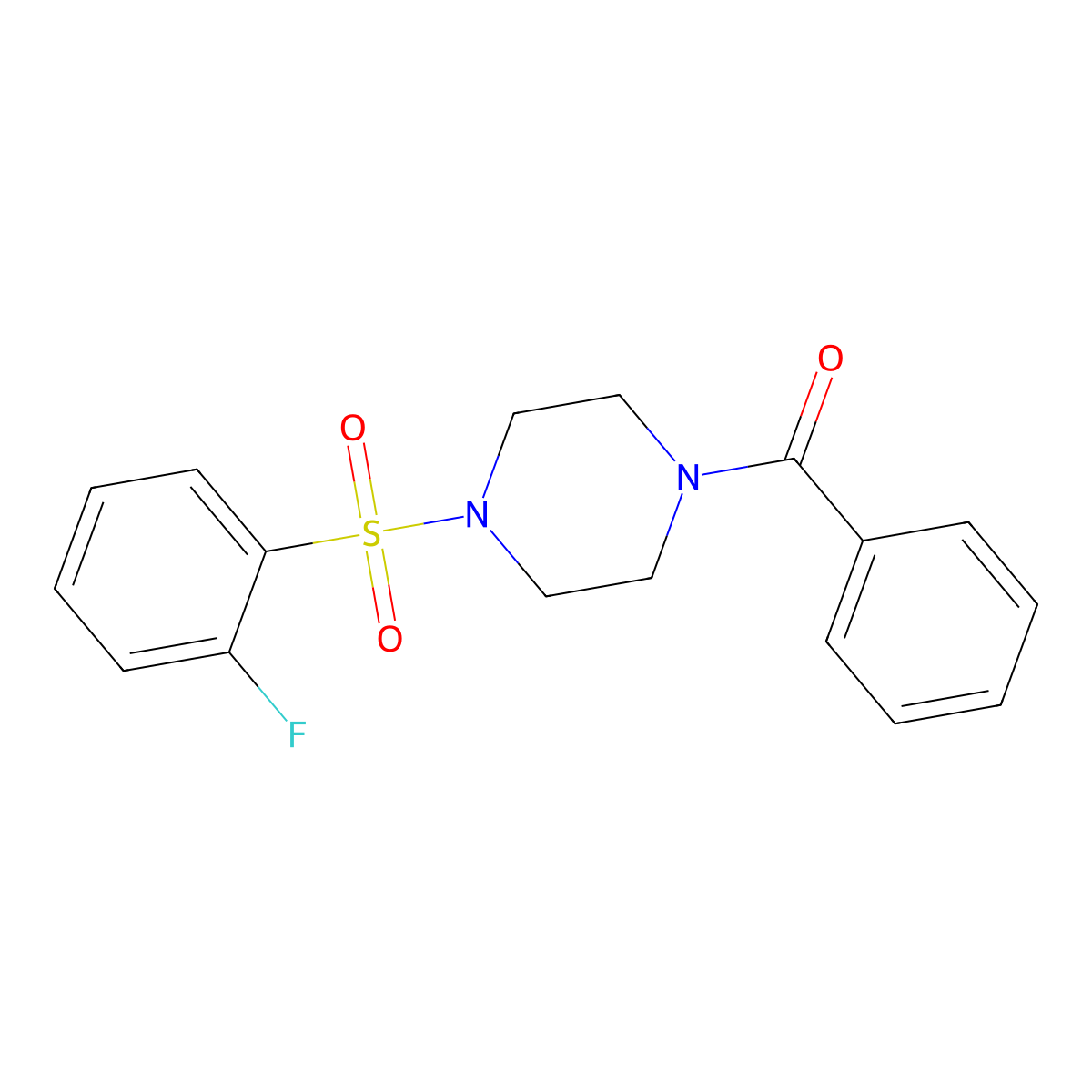 {4-[(2-Fluorophenyl)sulfonyl]piperazino}(phenyl)methanone molecular structure, CAS 478045-50-0