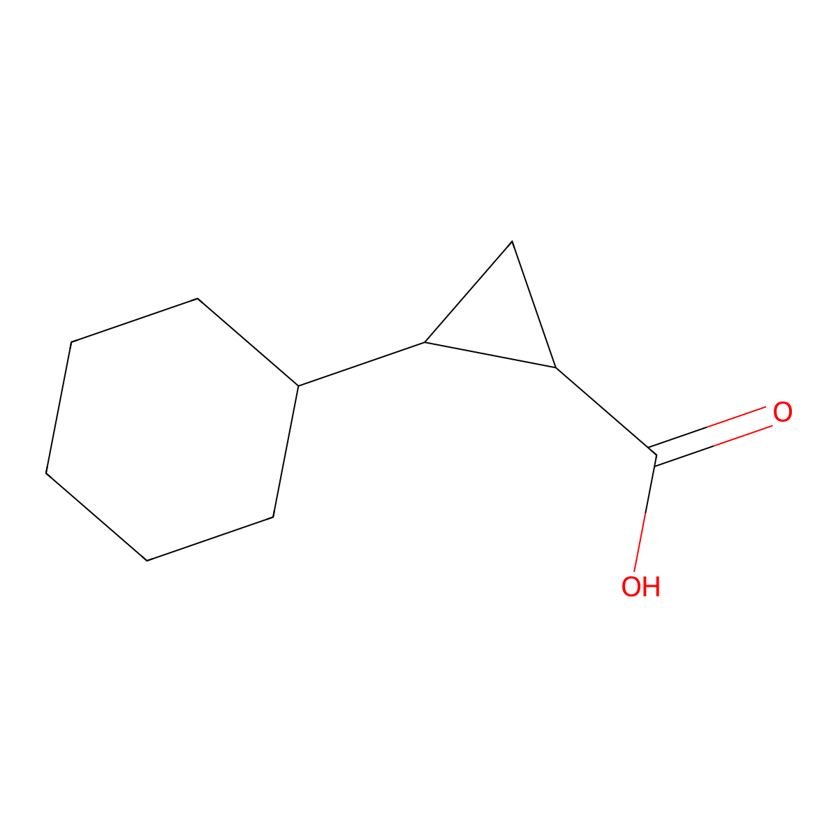 rac-(1R,2S)-2-cyclohexylcyclopropane-1-carboxylic acid molecular structure, CAS 478045-62-4