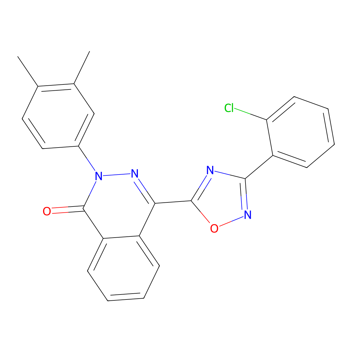 4-(3-(2-chlorophenyl)-1,2,4-oxadiazol-5-yl)-2-(3,4-dimethylphenyl)phthalazin-1(2H)-one molecular structure, CAS 478045-66-8