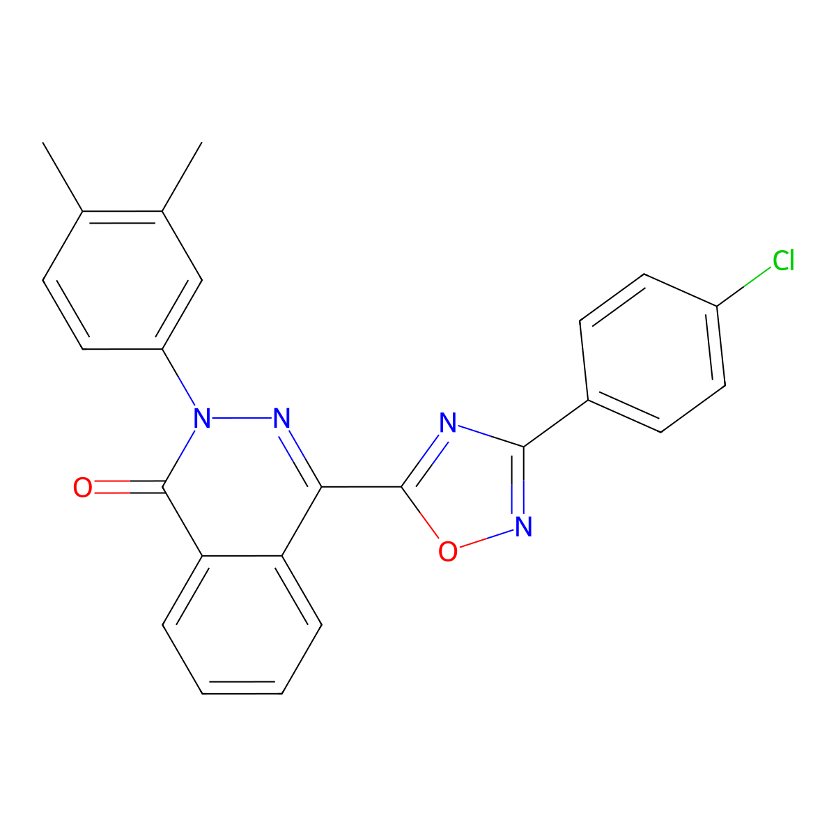 4-(3-(4-chlorophenyl)-1,2,4-oxadiazol-5-yl)-2-(3,4-dimethylphenyl)phthalazin-1(2H)-one molecular structure, CAS 478045-68-0