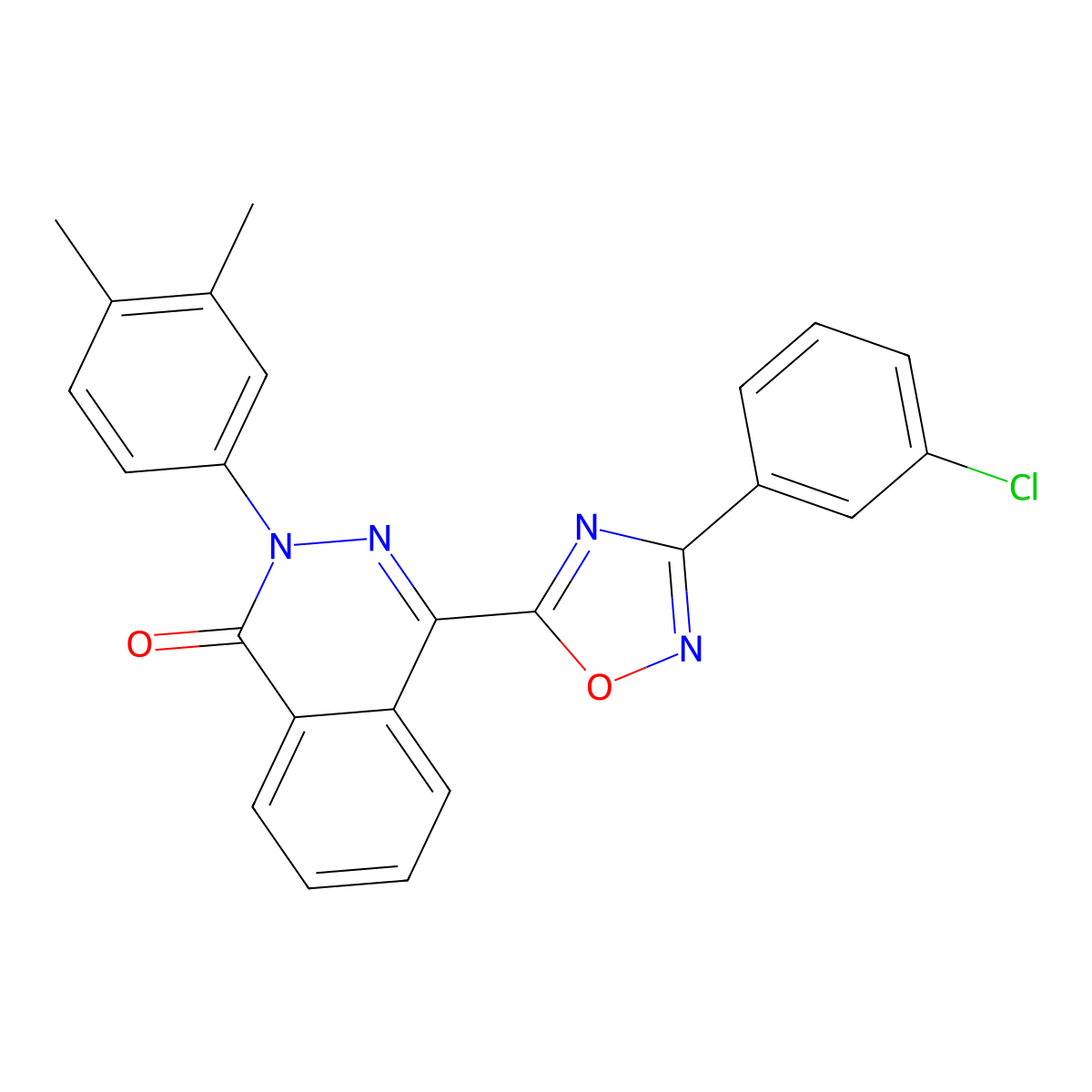 4-[3-(3-Chlorophenyl)-1,2,4-oxadiazol-5-yl]-2-(3,4-dimethylphenyl)phthalazin-1-one molecular structure, CAS 478045-69-1