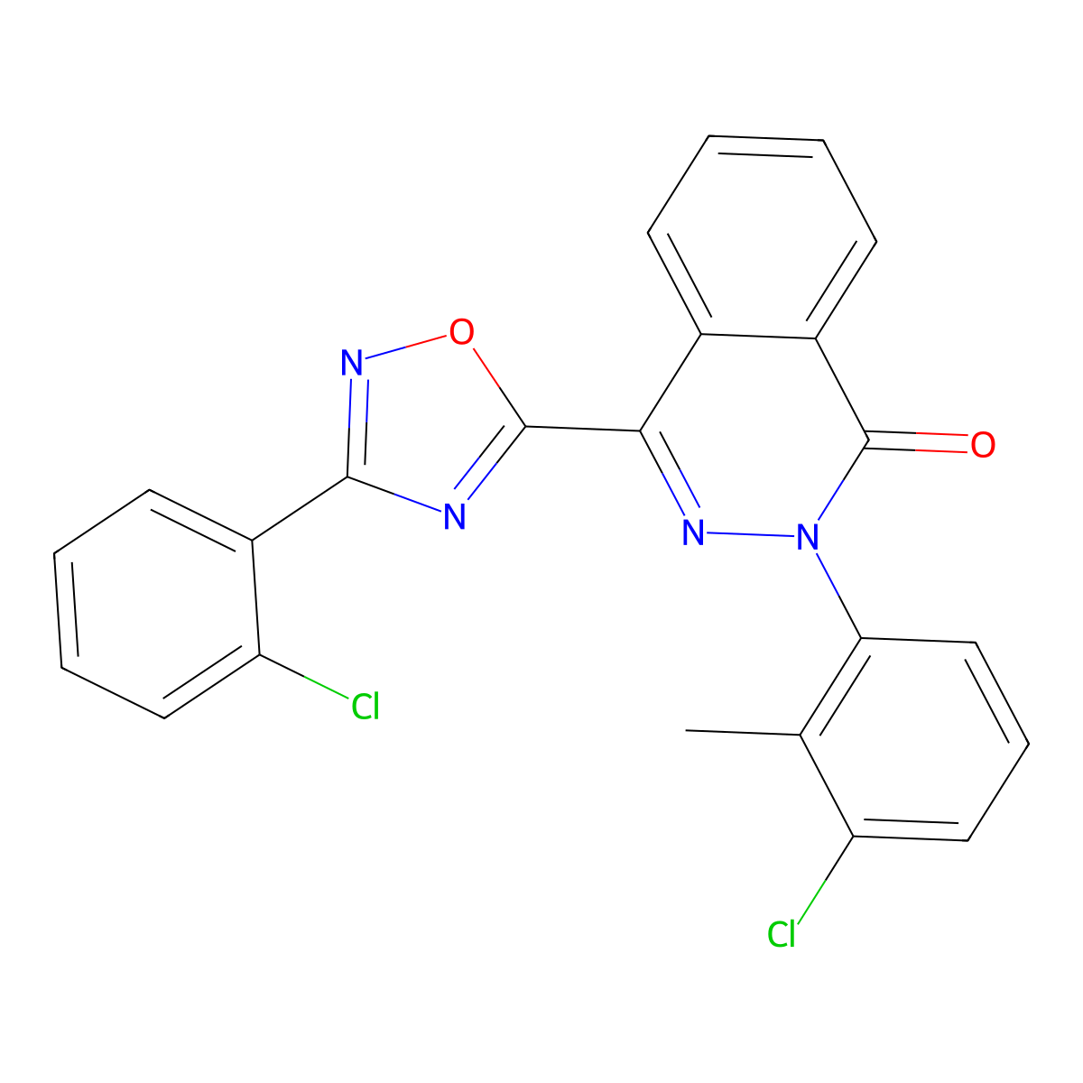 2-(3-chloro-2-methylphenyl)-4-[3-(2-chlorophenyl)-1,2,4-oxadiazol-5-yl]-1(2H)-phthalazinone molecular structure, CAS 478045-85-1