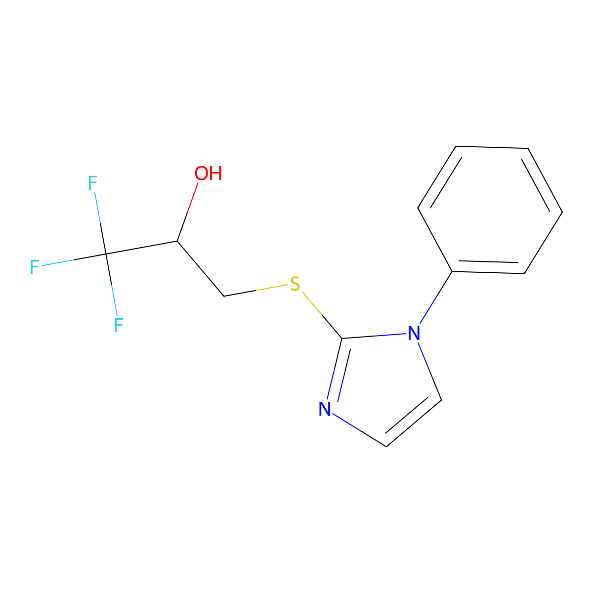 1,1,1-trifluoro-3-[(1-phenyl-1H-imidazol-2-yl)sulfanyl]-2-propanol molecular structure, CAS 478045-99-7