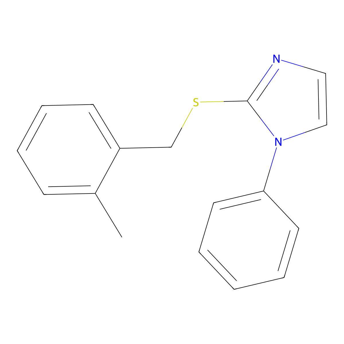 2-methylbenzyl 1-phenyl-1H-imidazol-2-yl sulfide molecular structure, CAS 478046-00-3