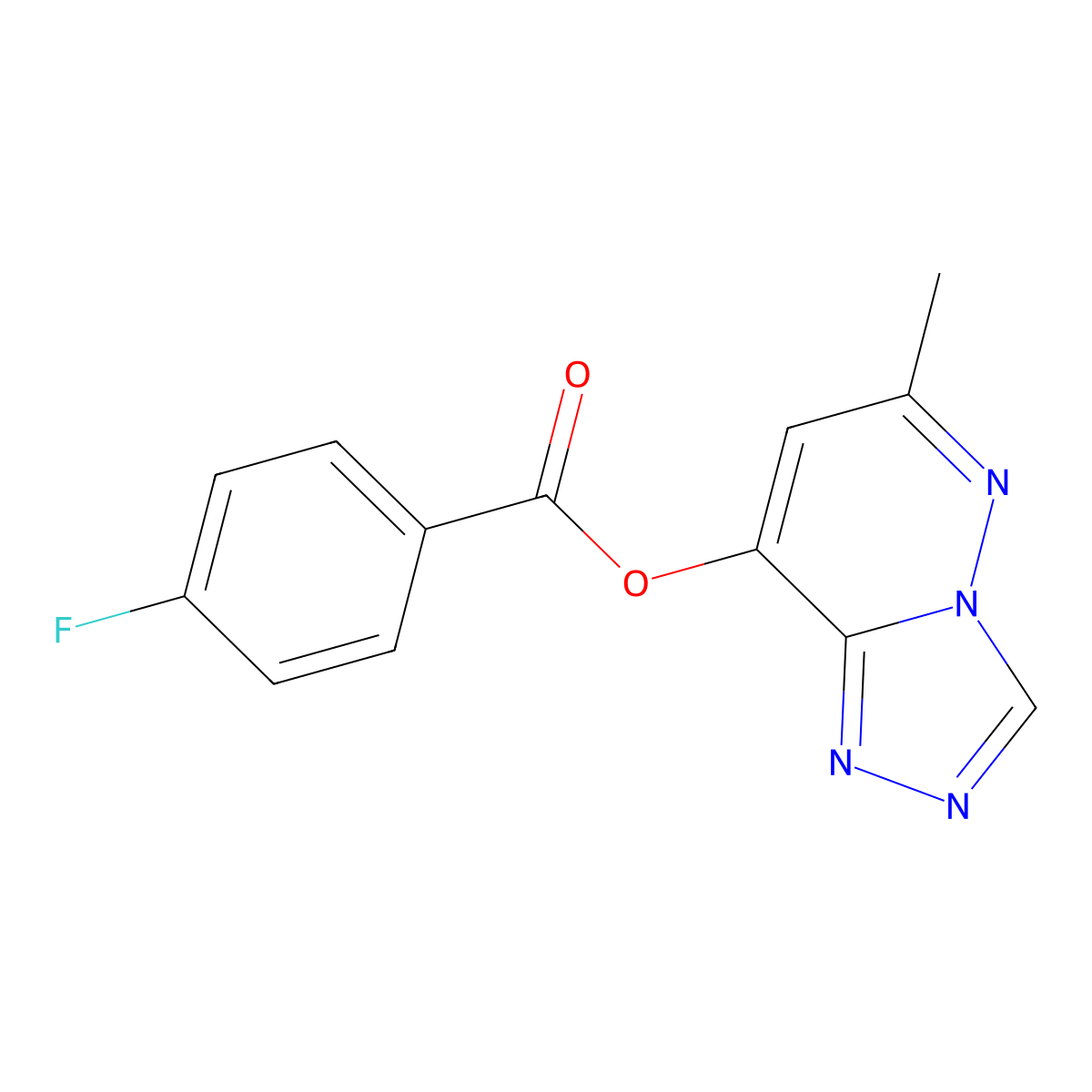 6-Methyl[1,2,4]triazolo[4,3-b]pyridazin-8-yl 4-fluorobenzenecarboxylate molecular structure, CAS 478046-02-5