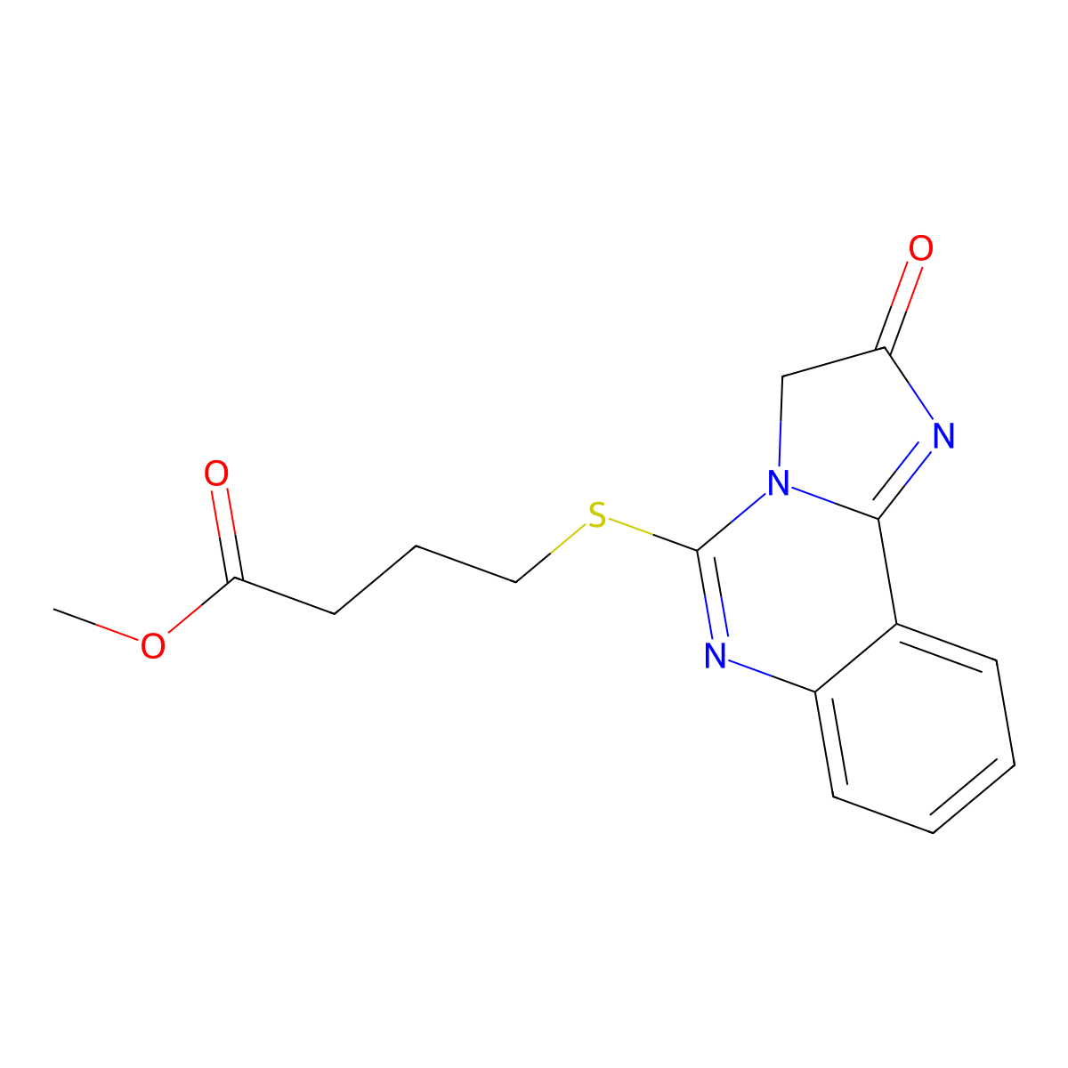 Methyl 4-[(2-oxo-2,3-dihydroimidazo[1,2-c]quinazolin-5-yl)sulfanyl]butanoate molecular structure, CAS 478046-04-7