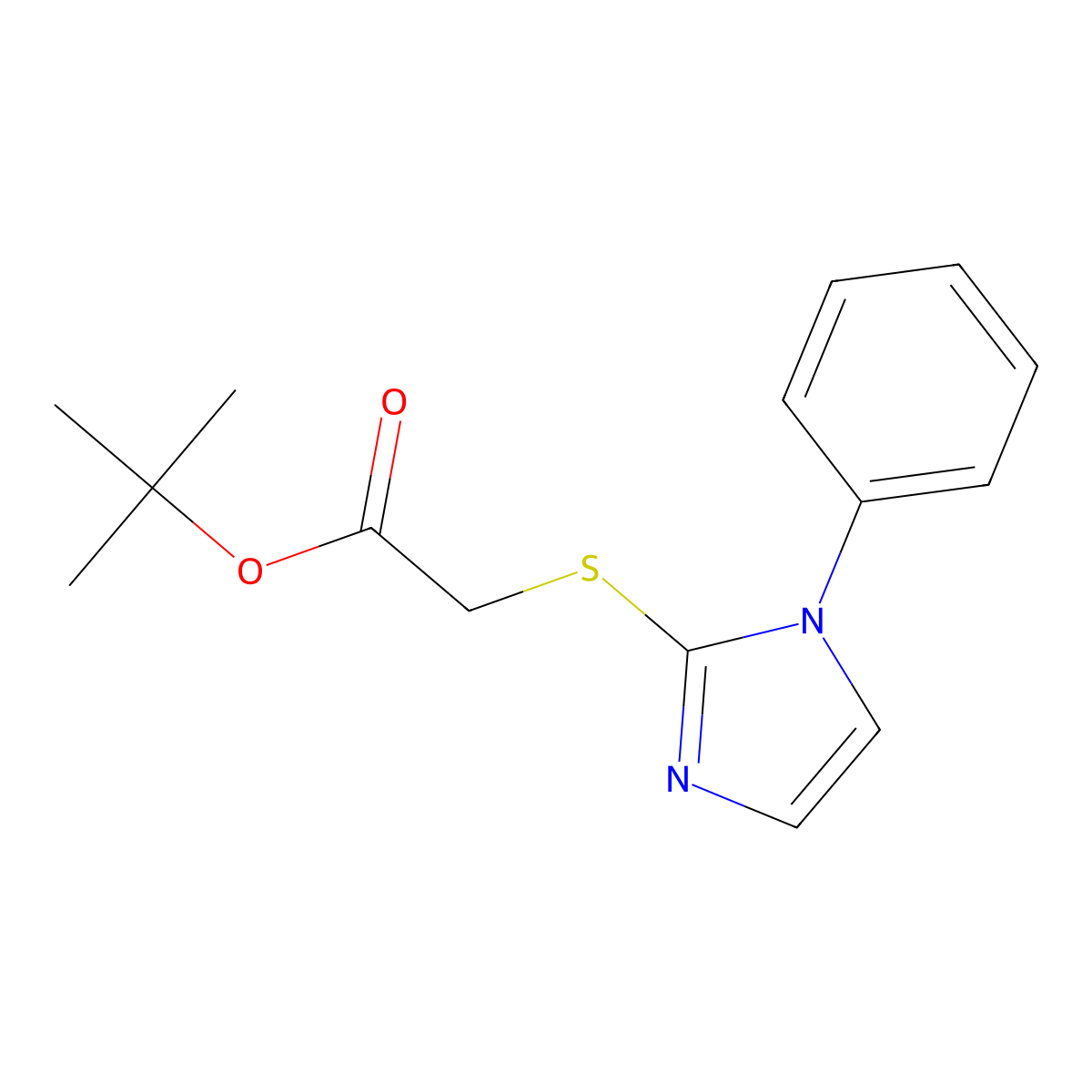 tert-butyl 2-[(1-phenyl-1H-imidazol-2-yl)sulfanyl]acetate molecular structure, CAS 478046-08-1