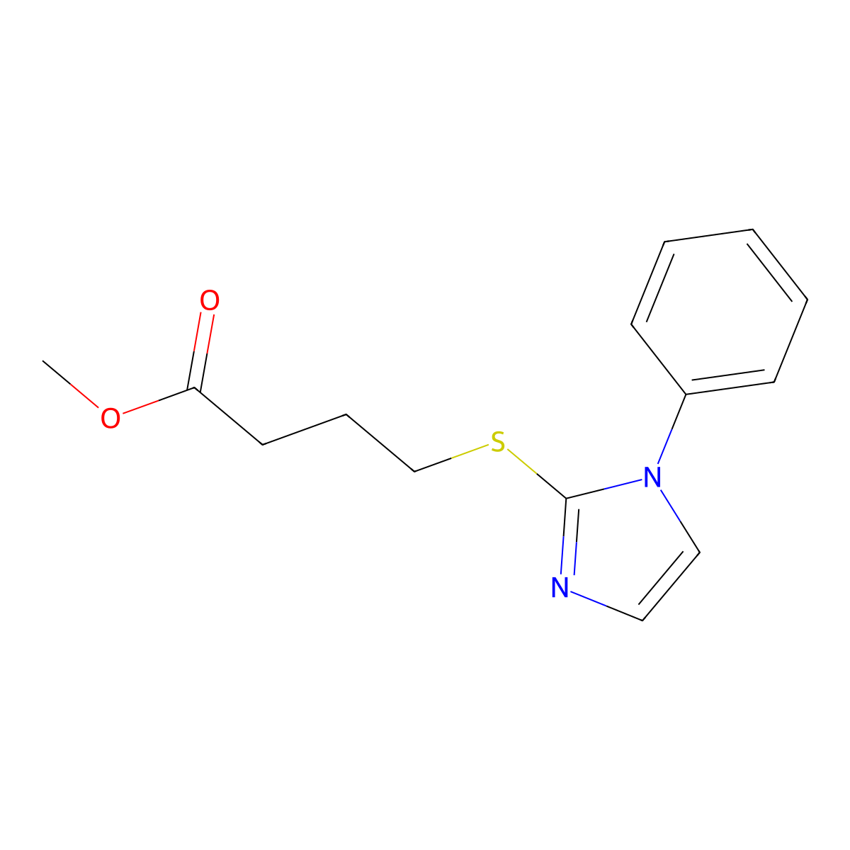 methyl 4-[(1-phenyl-1H-imidazol-2-yl)sulfanyl]butanoate molecular structure, CAS 478046-09-2