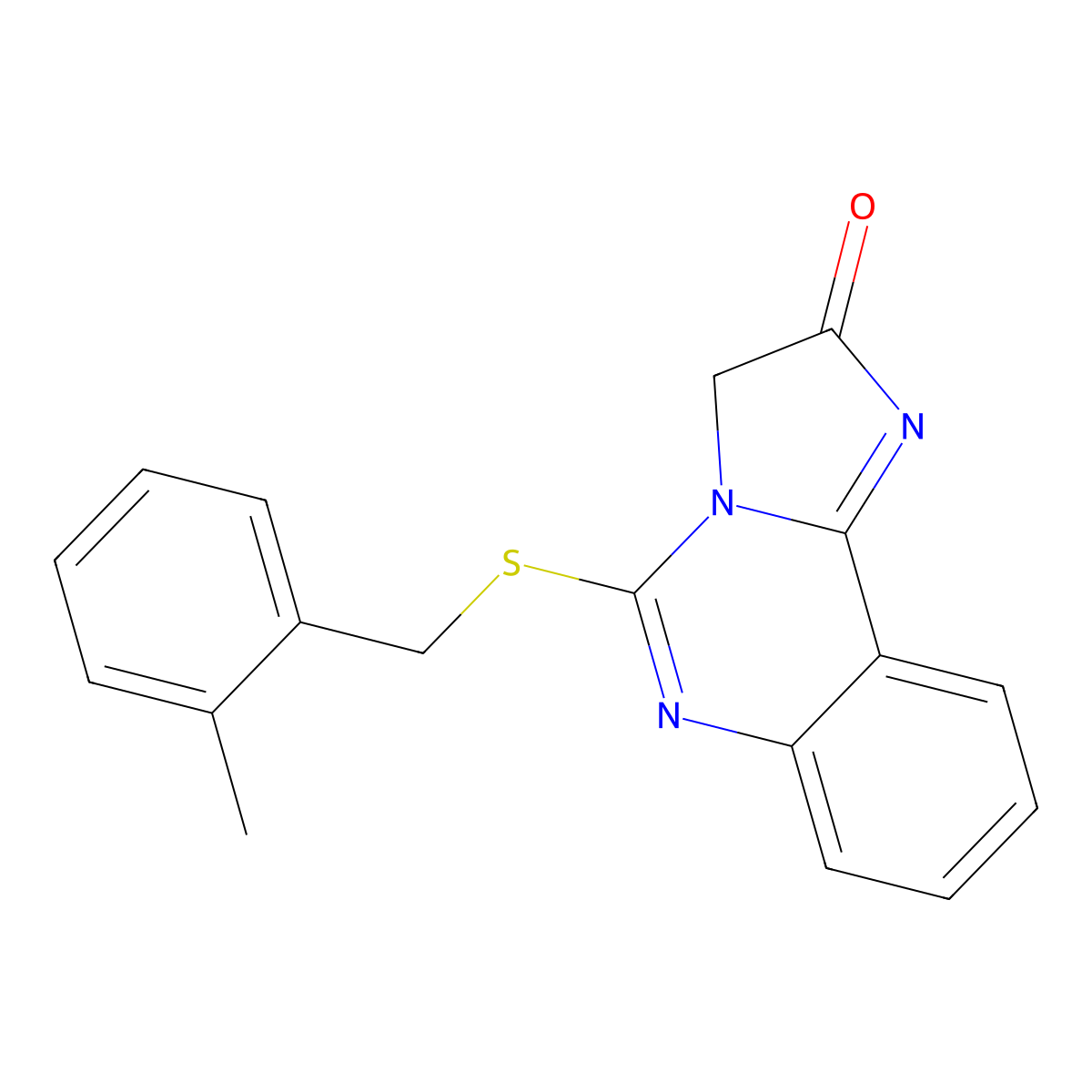 5-[(2-methylbenzyl)sulfanyl]imidazo[1,2-c]quinazolin-2(3H)-one molecular structure, CAS 478046-11-6