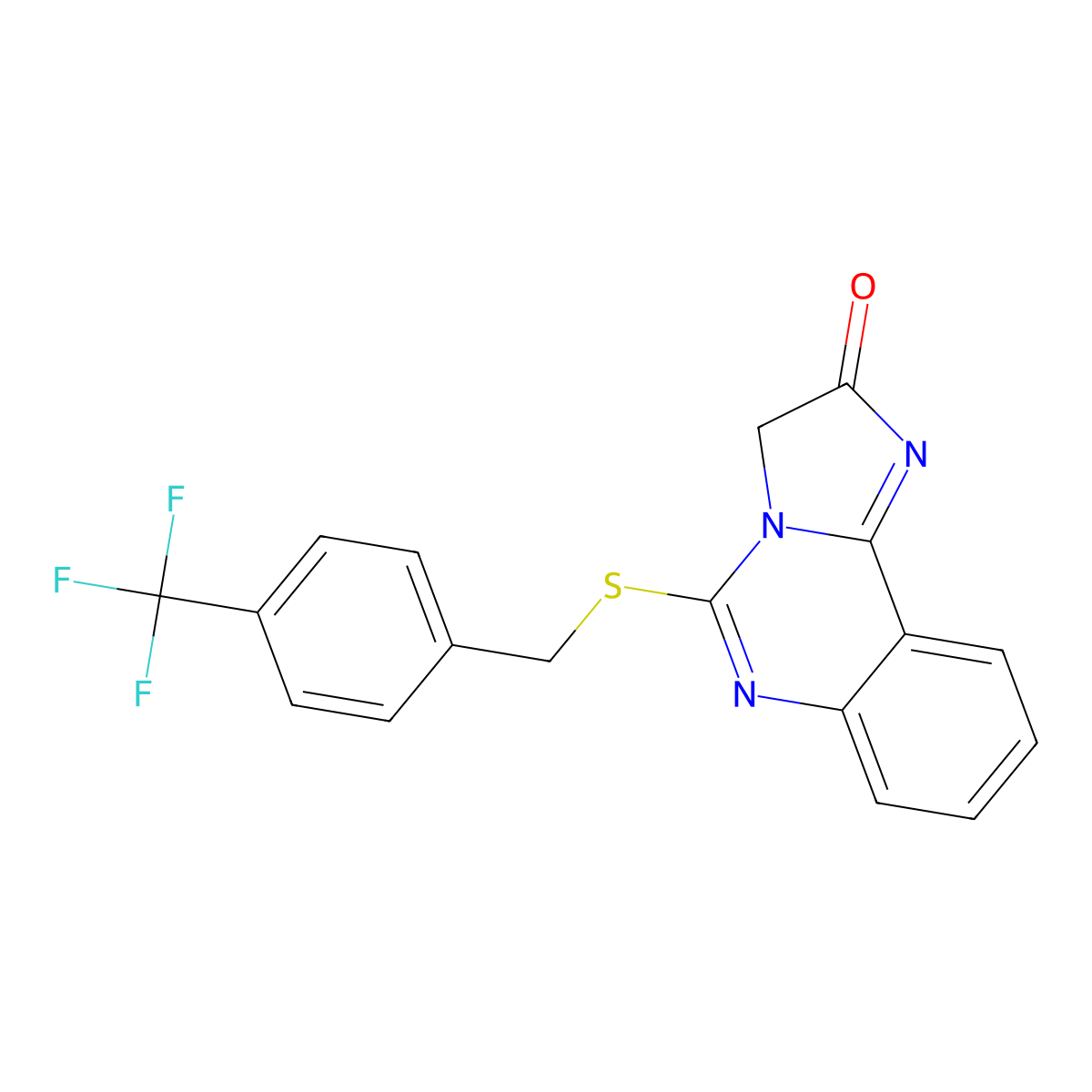 5-{[4-(trifluoromethyl)benzyl]sulfanyl}imidazo[1,2-c]quinazolin-2(3H)-one molecular structure, CAS 478046-12-7