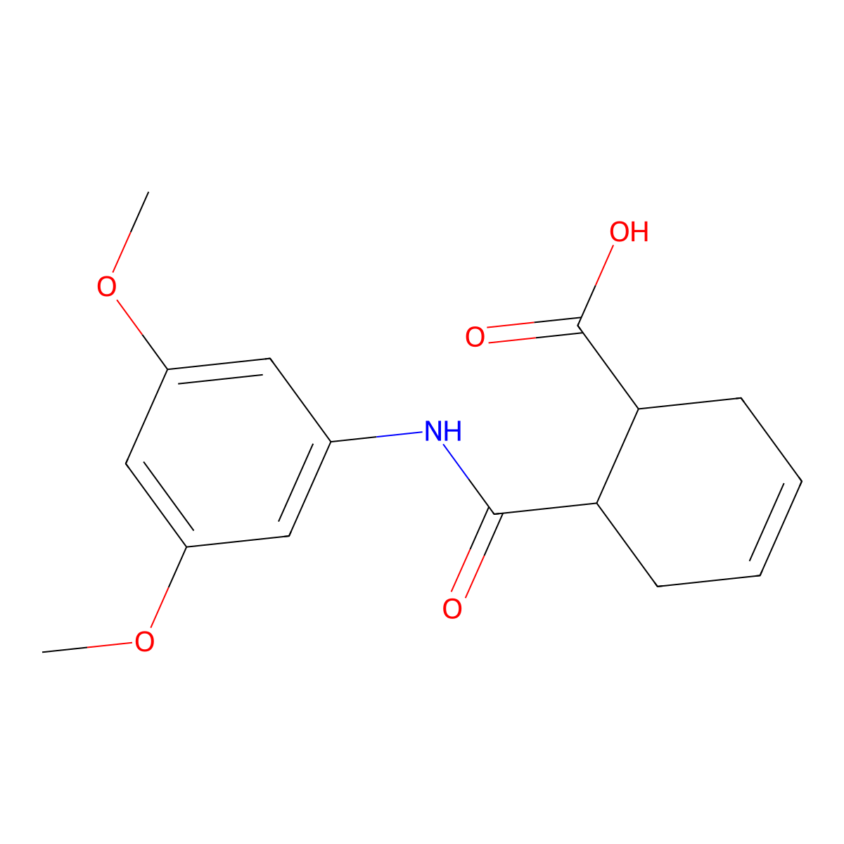 6-[(3,5-dimethoxyphenyl)carbamoyl]cyclohex-3-ene-1-carboxylic Acid molecular structure, CAS 478046-14-9