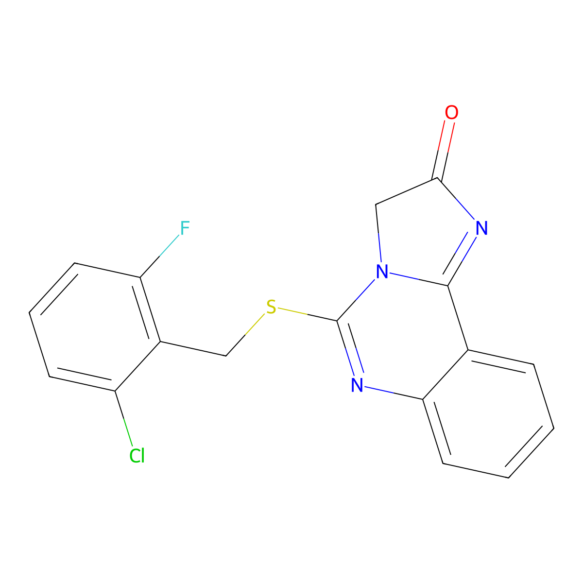 5-[(2-chloro-6-fluorobenzyl)sulfanyl]imidazo[1,2-c]quinazolin-2(3H)-one molecular structure, CAS 478046-17-2