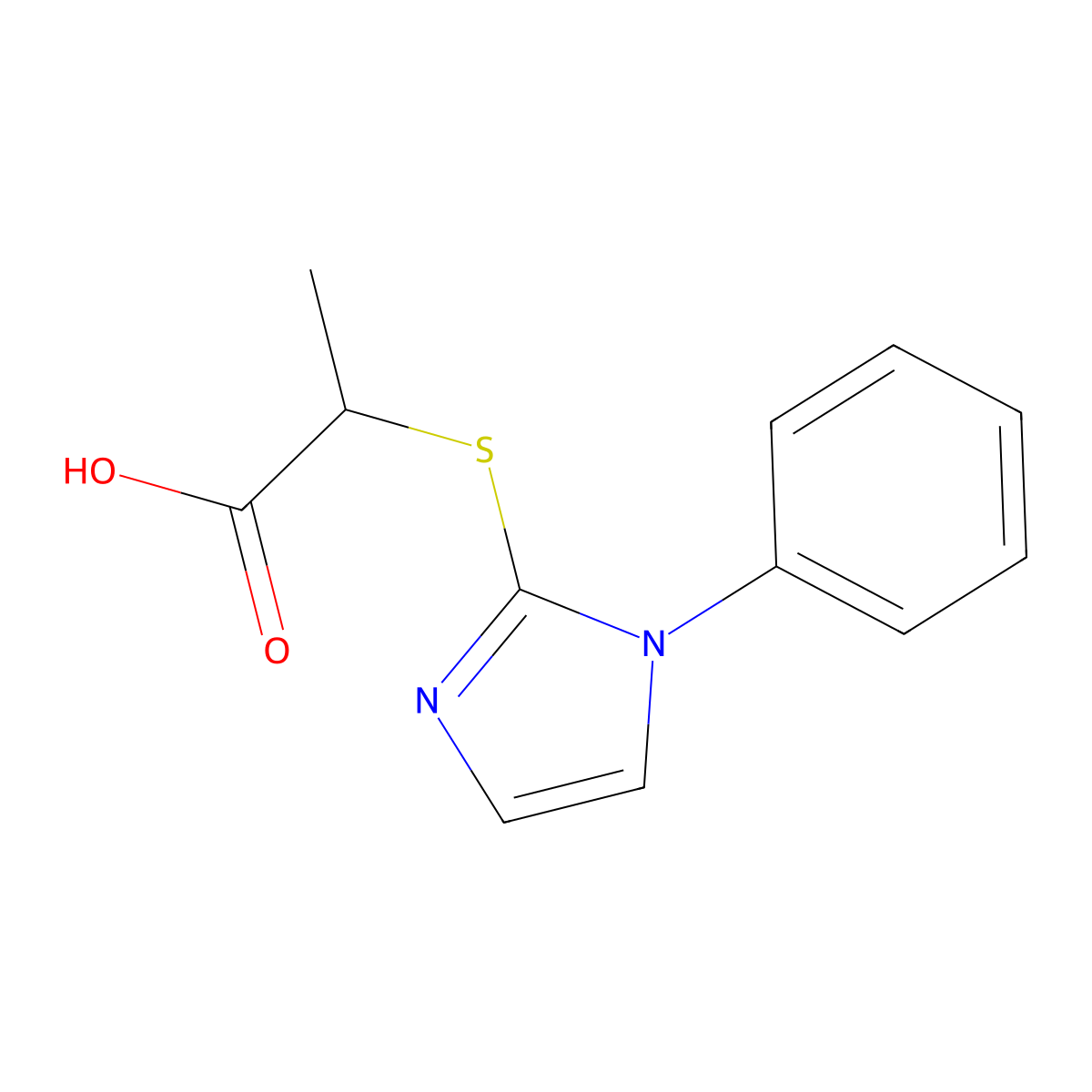 2-[(1-phenyl-1H-imidazol-2-yl)sulfanyl]propanoic acid molecular structure, CAS 478046-20-7