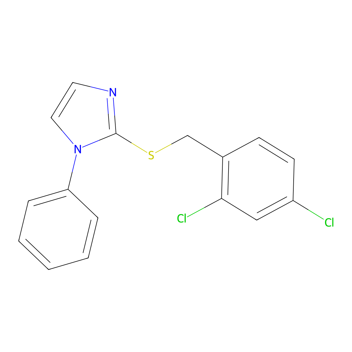 2-[(2,4-dichlorobenzyl)sulfanyl]-1-phenyl-1H-imidazole molecular structure, CAS 478046-21-8