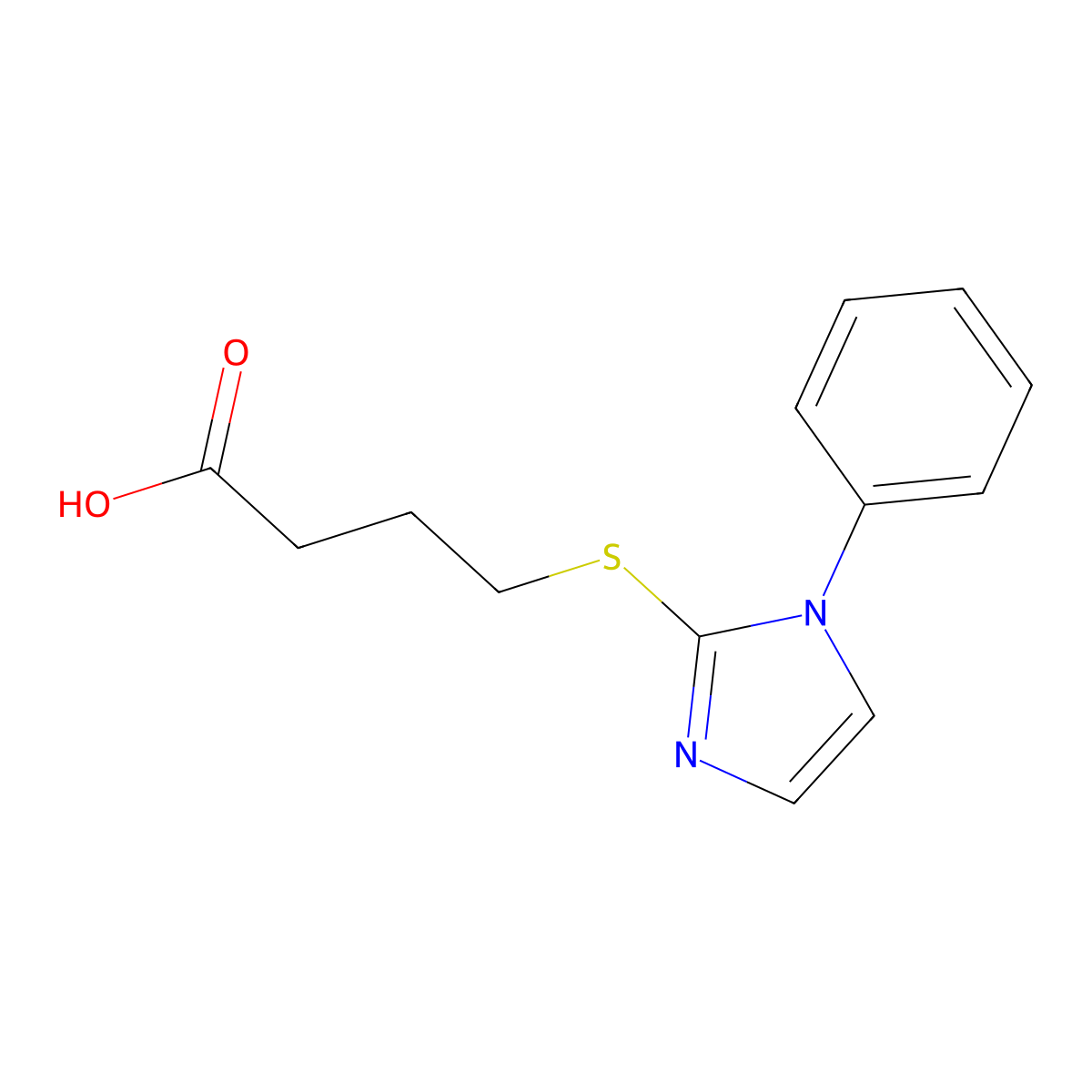 4-[(1-phenyl-1H-imidazol-2-yl)sulfanyl]butanoic acid molecular structure, CAS 478046-25-2