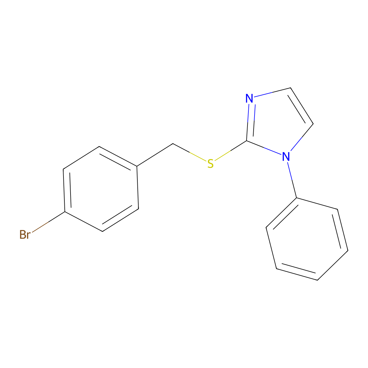 4-bromobenzyl 1-phenyl-1H-imidazol-2-yl sulfide molecular structure, CAS 478046-27-4