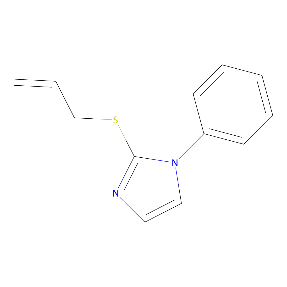 1-phenyl-2-(prop-2-en-1-ylsulfanyl)-1H-imidazole molecular structure, CAS 478046-28-5