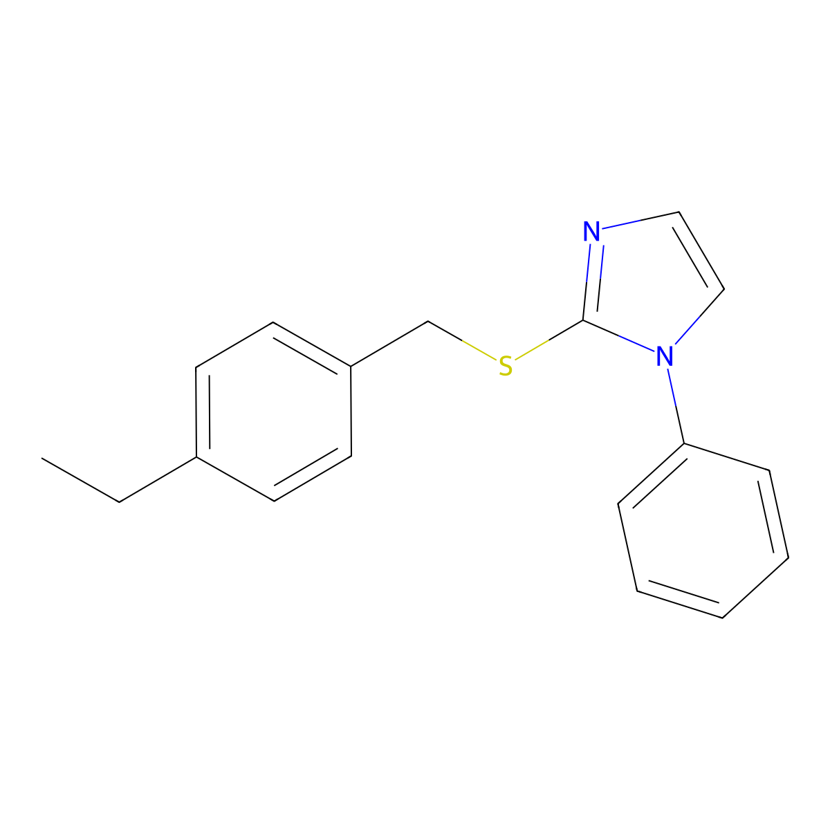 4-ethylbenzyl 1-phenyl-1H-imidazol-2-yl sulfide molecular structure, CAS 478046-30-9