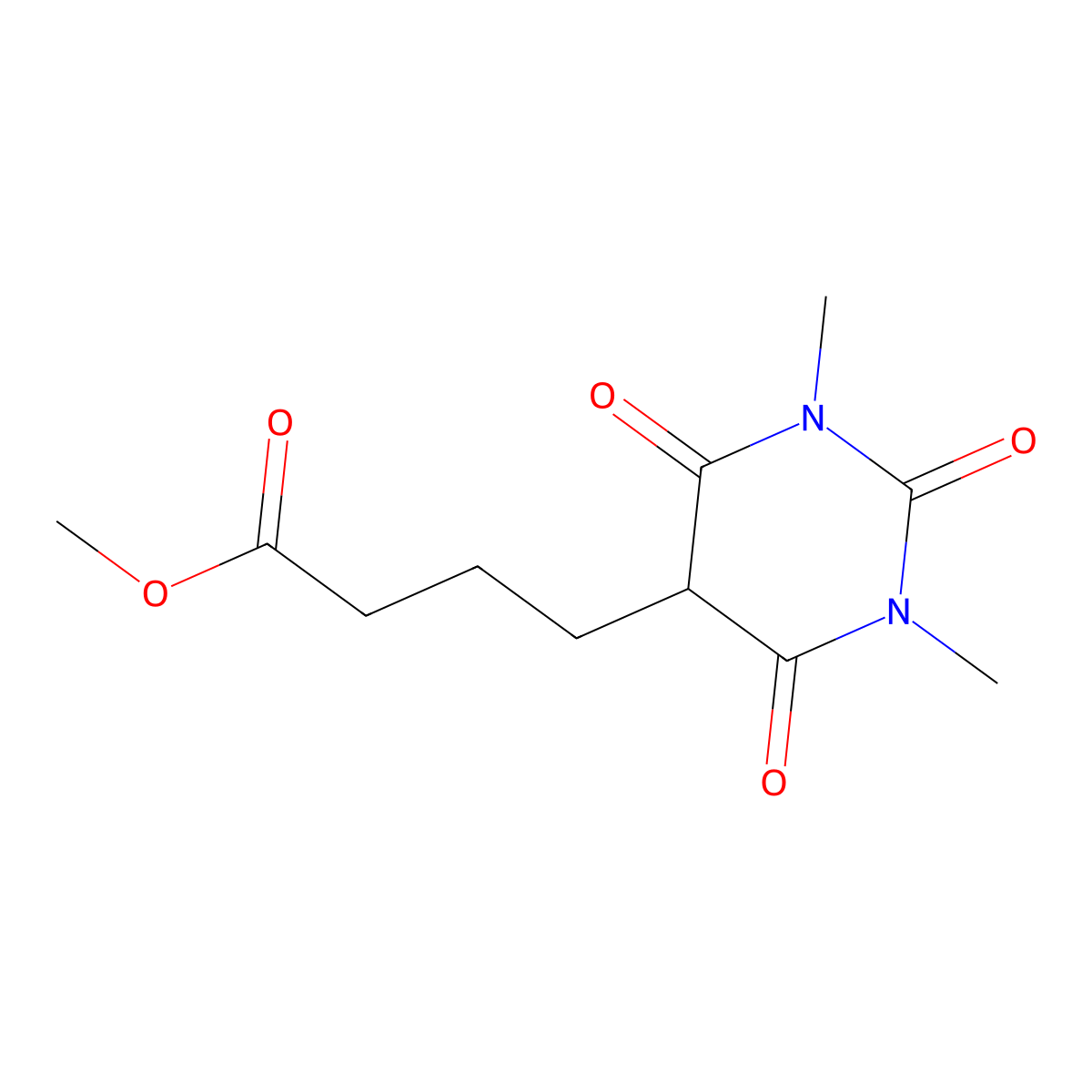 Methyl 4-(1,3-dimethyl-2,4,6-trioxohexahydro-5-pyrimidinyl)butanoate molecular structure, CAS 478046-32-1