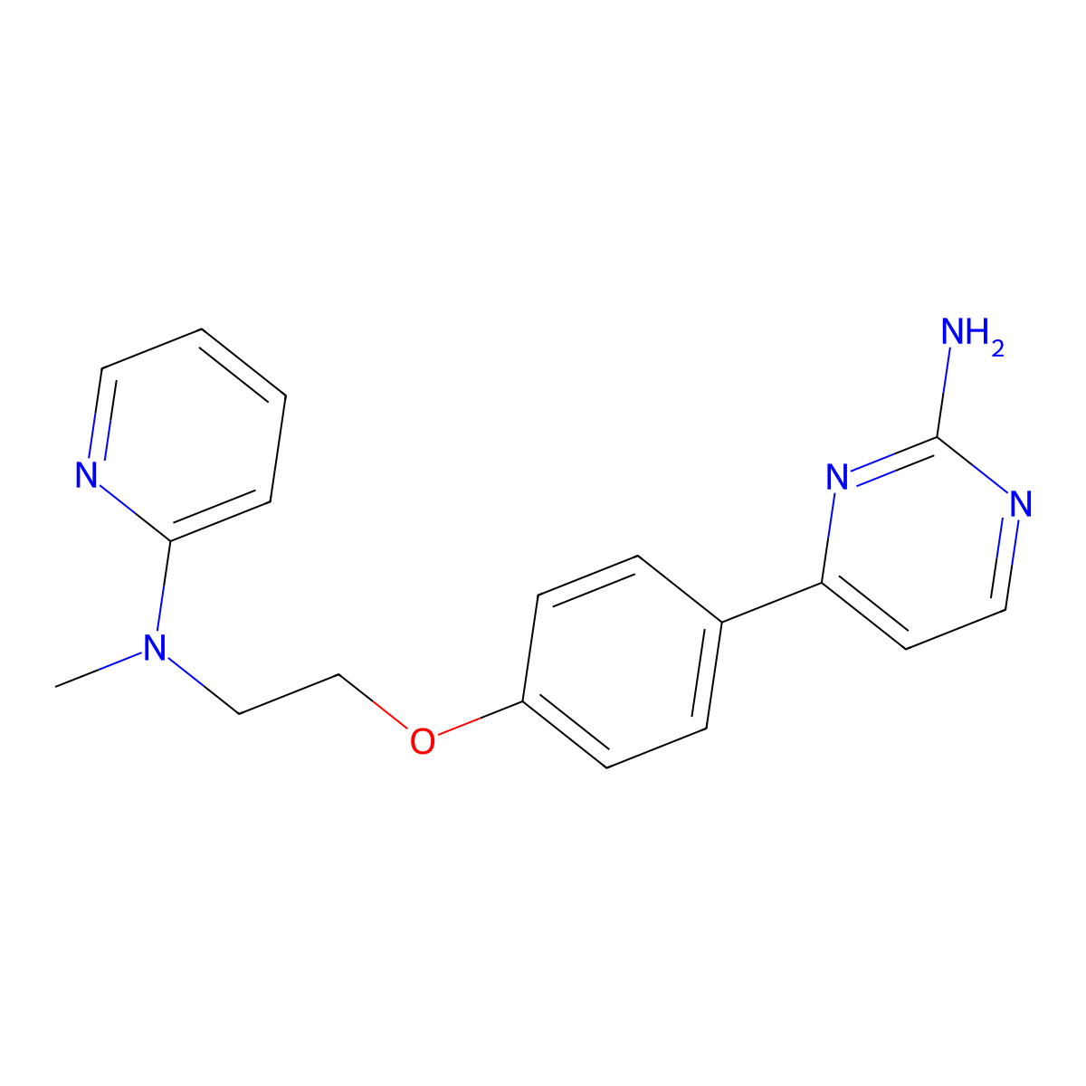 4-(4-{2-[Methyl(2-pyridinyl)amino]ethoxy}phenyl)-2-pyrimidinamine molecular structure, CAS 478046-37-6