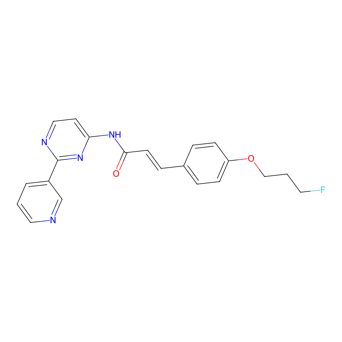 (E)-3-[4-(3-fluoropropoxy)phenyl]-N-[2-(3-pyridinyl)-4-pyrimidinyl]-2-propenamide molecular structure, CAS 478046-38-7