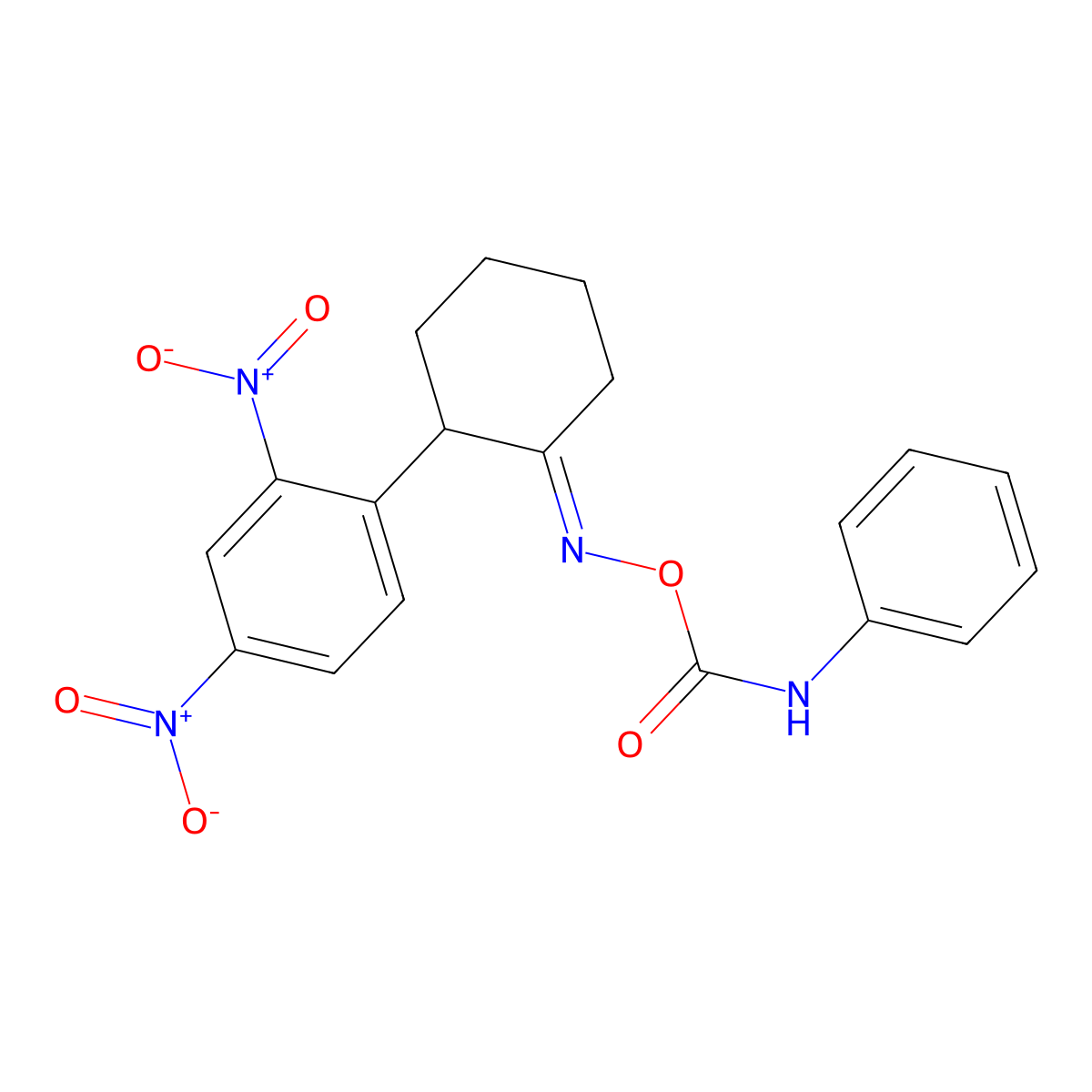 1-(3-{[(Anilinocarbonyl)oxy]imino}cyclohexyl)-2,4-dinitrobenzene molecular structure, CAS 478046-40-1