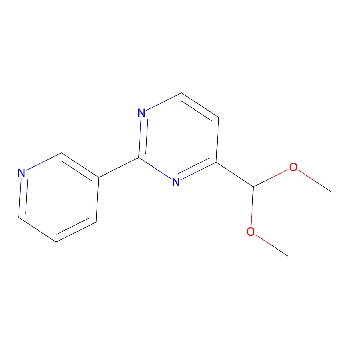 4-(Dimethoxymethyl)-2-pyridin-3-ylpyrimidine molecular structure, CAS 478046-42-3