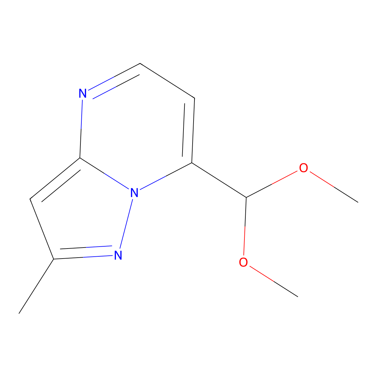 7-(Dimethoxymethyl)-2-methylpyrazolo[1,5-a]pyrimidine molecular structure, CAS 478046-46-7