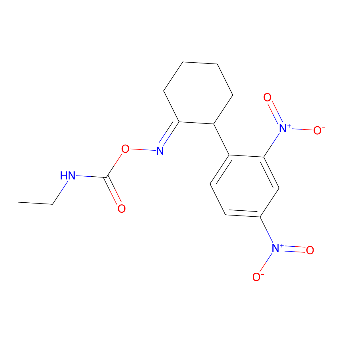 [(E)-[2-(2,4-dinitrophenyl)cyclohexylidene]amino] N-ethylcarbamate molecular structure, CAS 478046-48-9