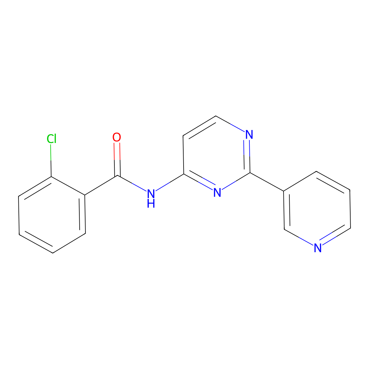 2-chloro-N-[2-(3-pyridinyl)-4-pyrimidinyl]benzenecarboxamide molecular structure, CAS 478046-51-4