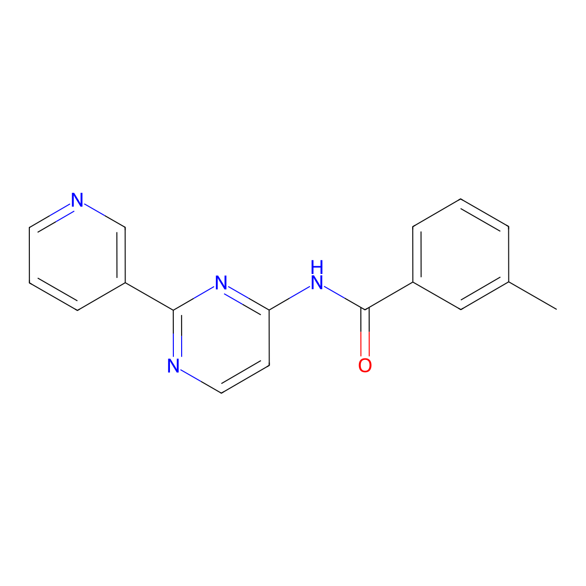 3-methyl-N-[2-(3-pyridinyl)-4-pyrimidinyl]benzenecarboxamide molecular structure, CAS 478046-52-5