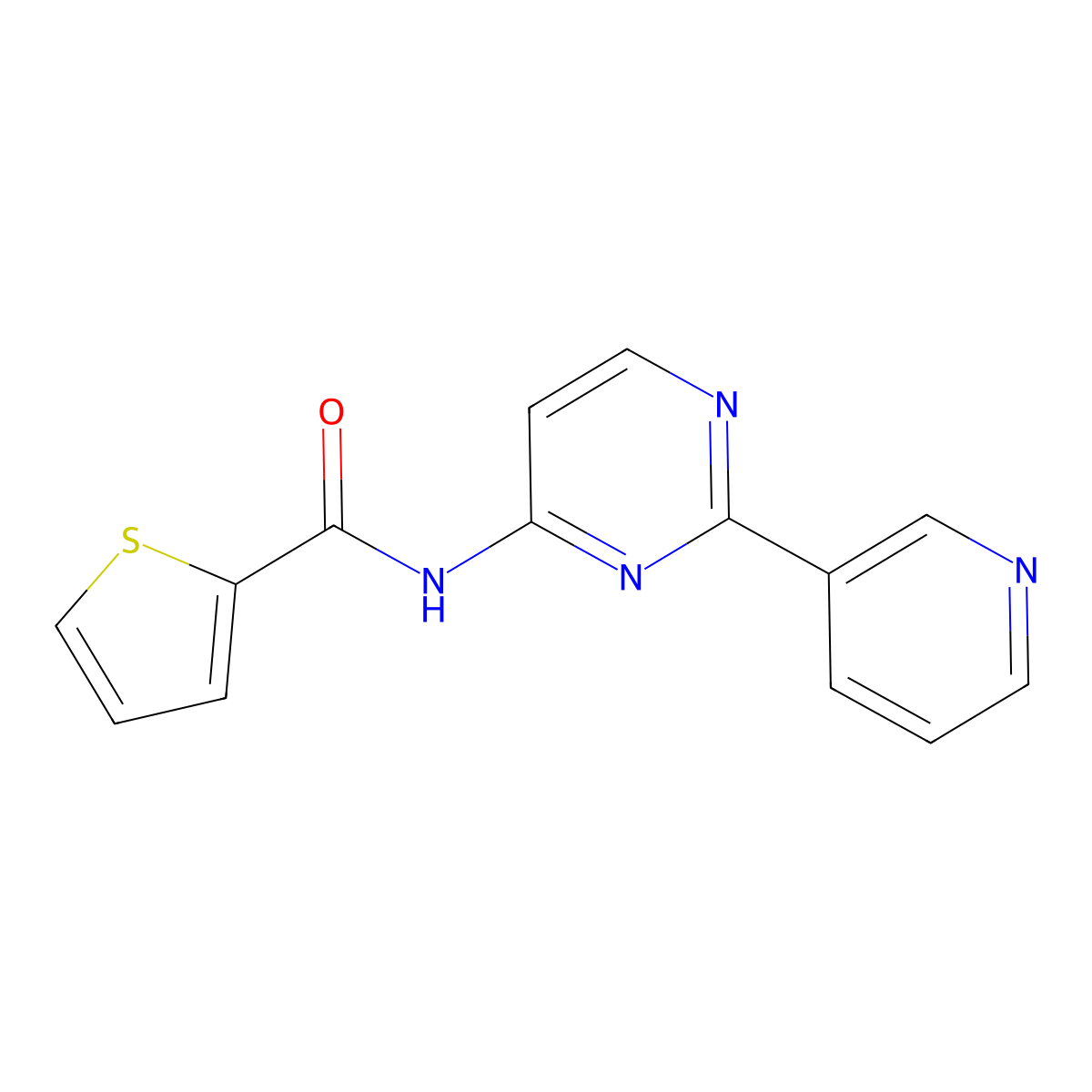 N-[2-(3-pyridinyl)-4-pyrimidinyl]-2-thiophenecarboxamide molecular structure, CAS 478046-62-7