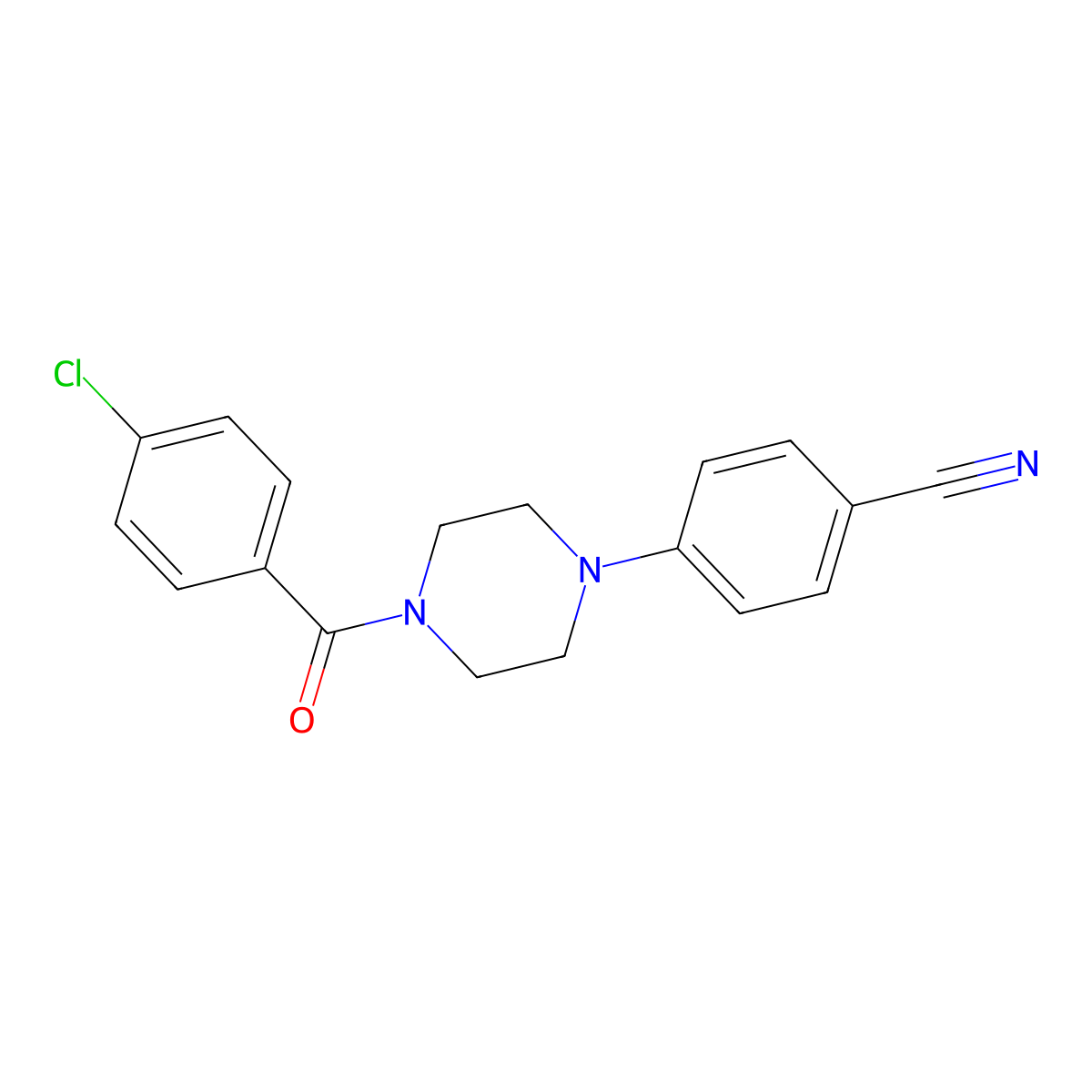 4-[4-(4-Chlorobenzoyl)piperazin-1-yl]benzonitrile molecular structure, CAS 478046-65-0