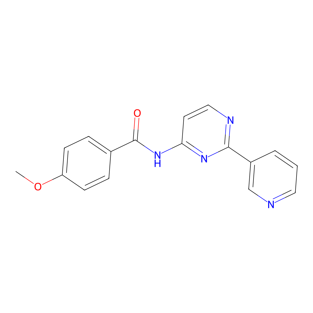 4-methoxy-N-[2-(3-pyridinyl)-4-pyrimidinyl]benzenecarboxamide molecular structure, CAS 478046-66-1