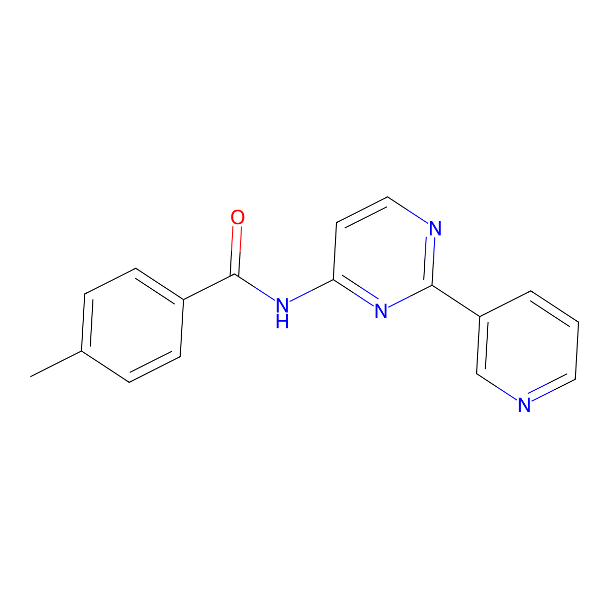 4-methyl-N-[2-(3-pyridinyl)-4-pyrimidinyl]benzenecarboxamide molecular structure, CAS 478046-75-2